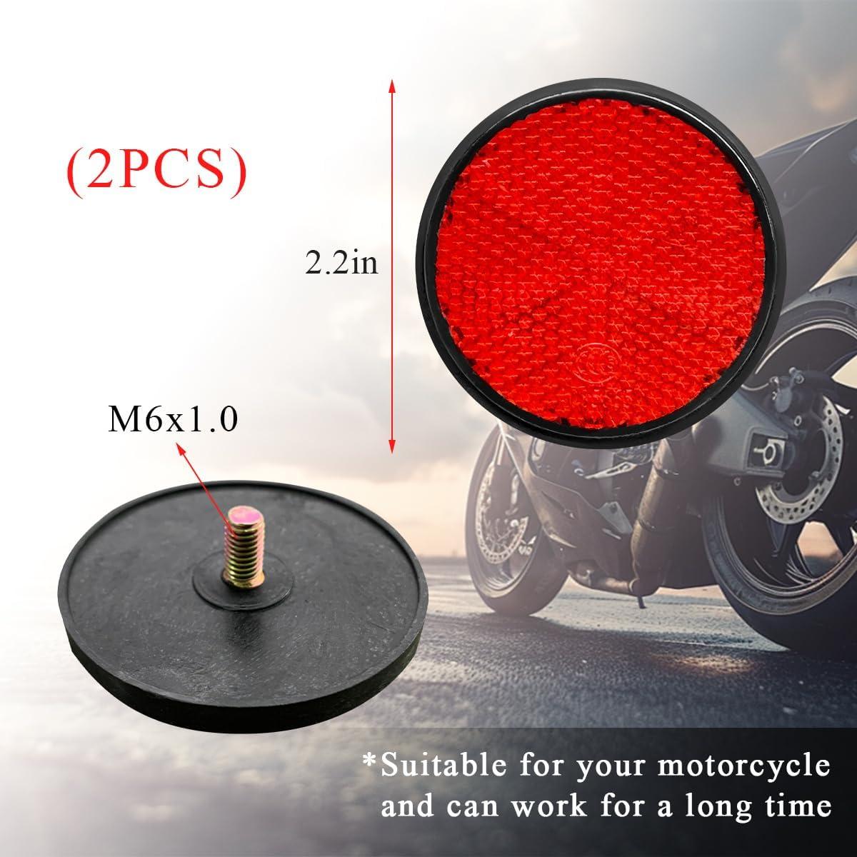 Reflectores de Motocicleta Yourkar 2 PCS Rojo Redondo