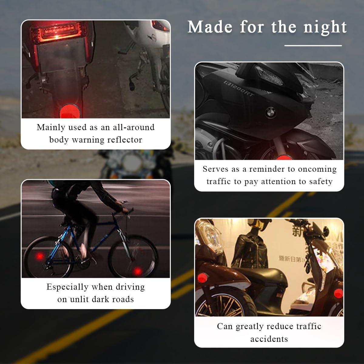 Reflectores de Motocicleta Yourkar 2 PCS Rojo Redondo