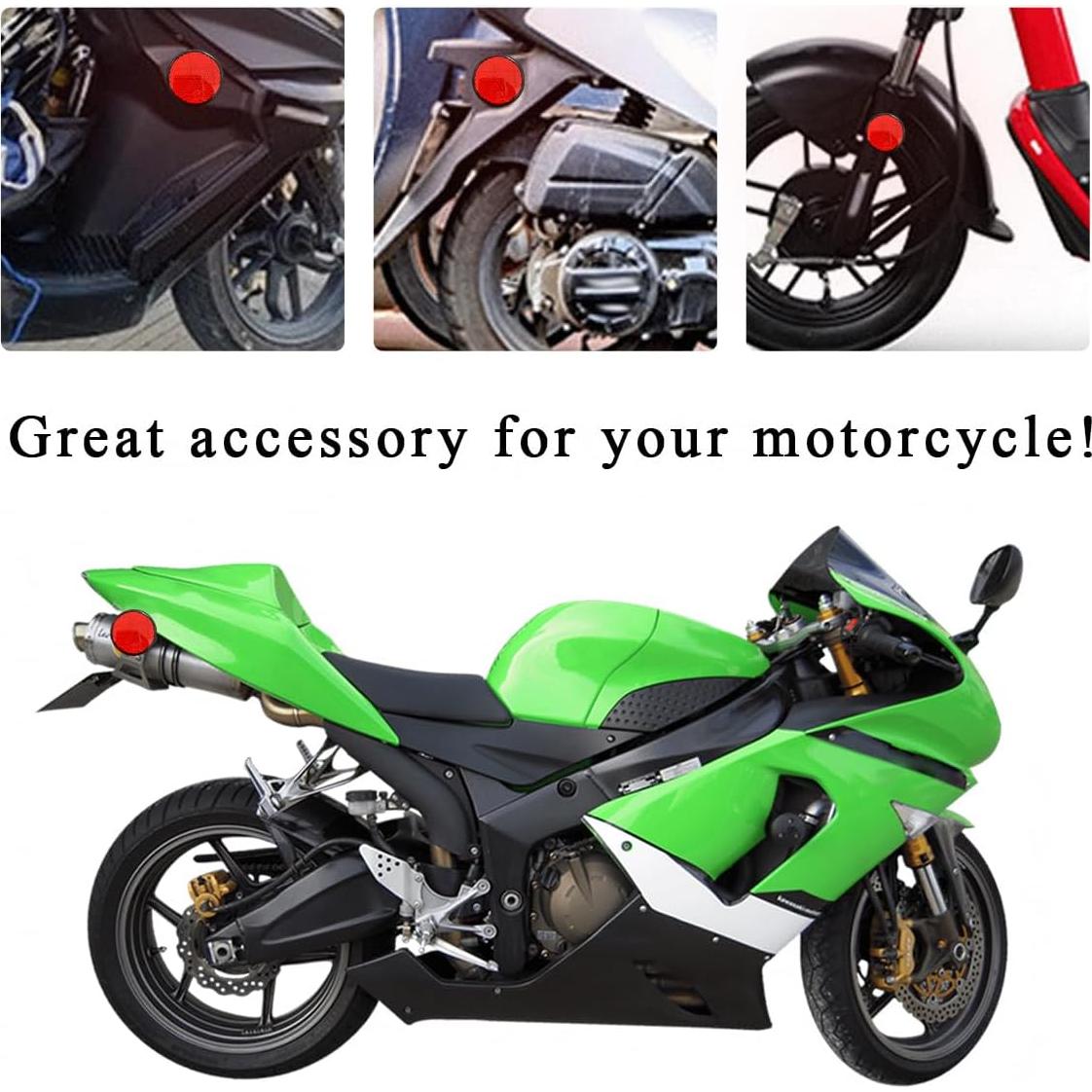 Reflectores de Motocicleta Yourkar 2 PCS Rojo Redondo