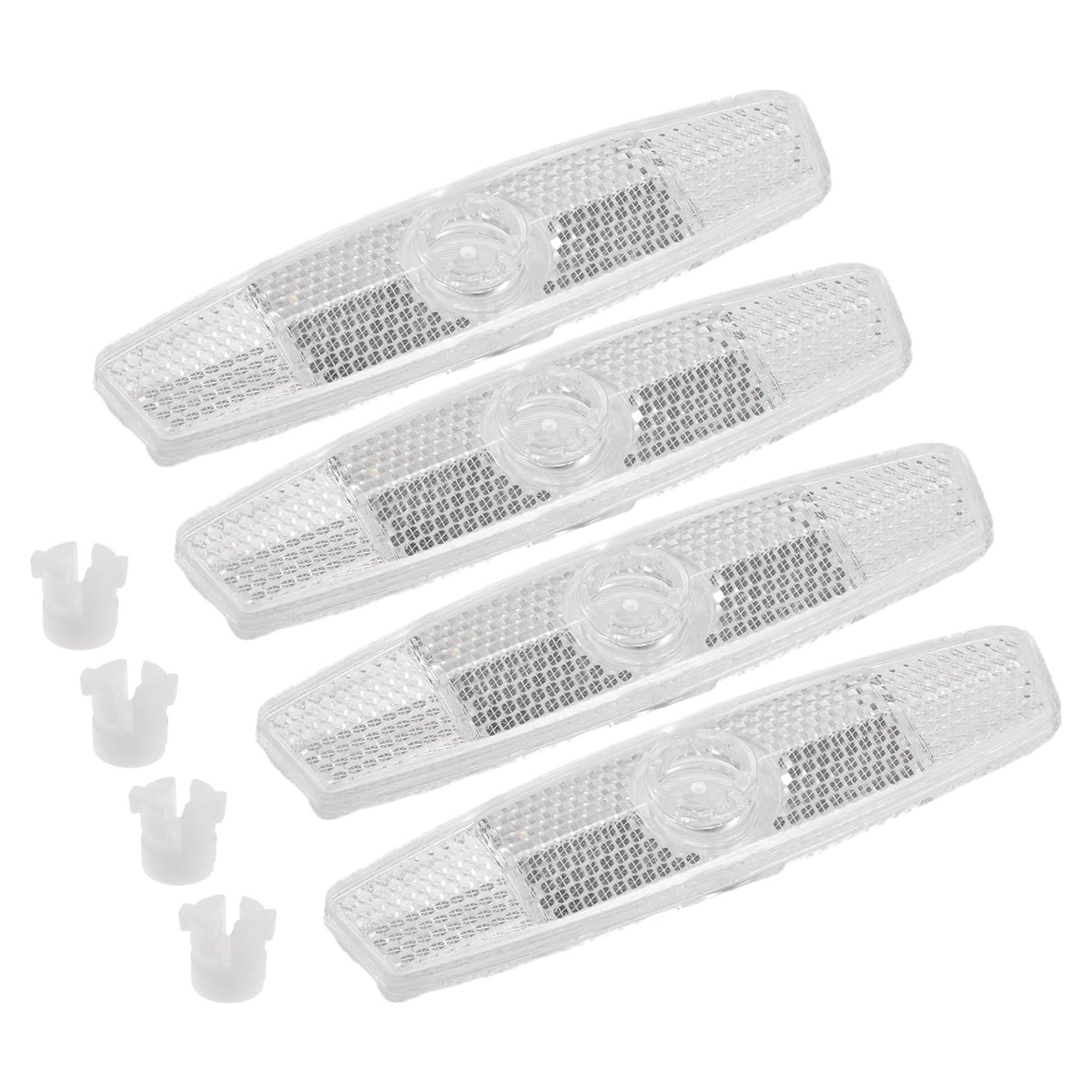 Reflectores de Bicicleta X AUTOHAUX 4 Pcs ABS Blanco 11.4x2.8cm