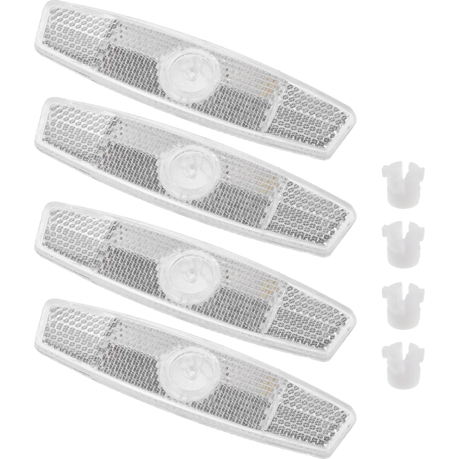 Reflectores de Bicicleta X AUTOHAUX 4 Pcs ABS Blanco 11.4x2.8cm