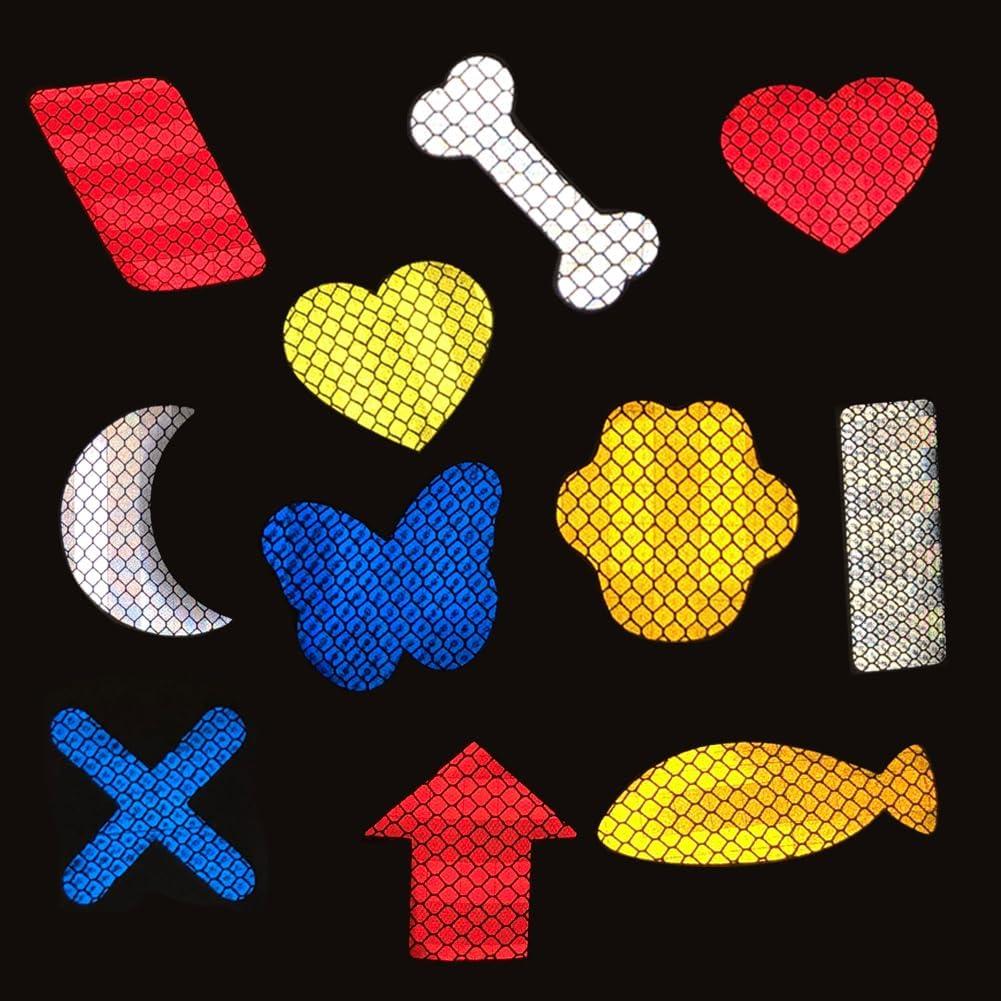 50 Calcomanías Reflectantes Fenaetimo 5x5cm para Seguridad