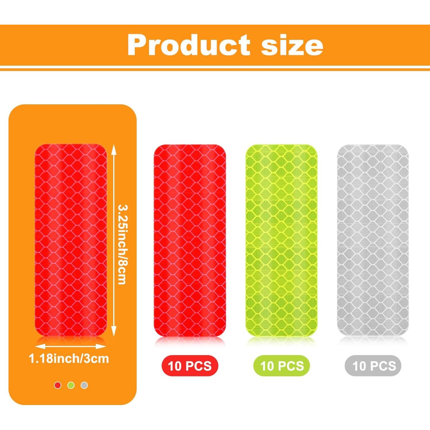 30 Calcomanías Reflectantes de Advertencia Numyew 3x8 cm