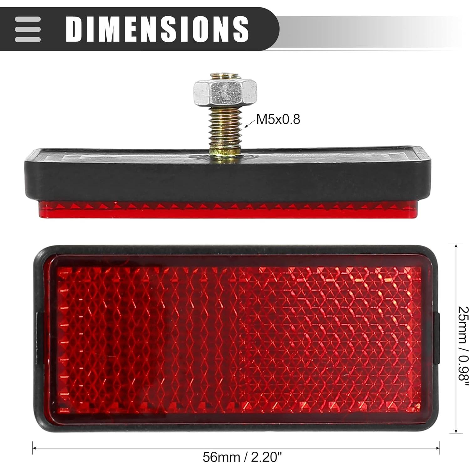 Soporte Reflector Universal Motocicleta Motoforti M5x0.8 Rojo