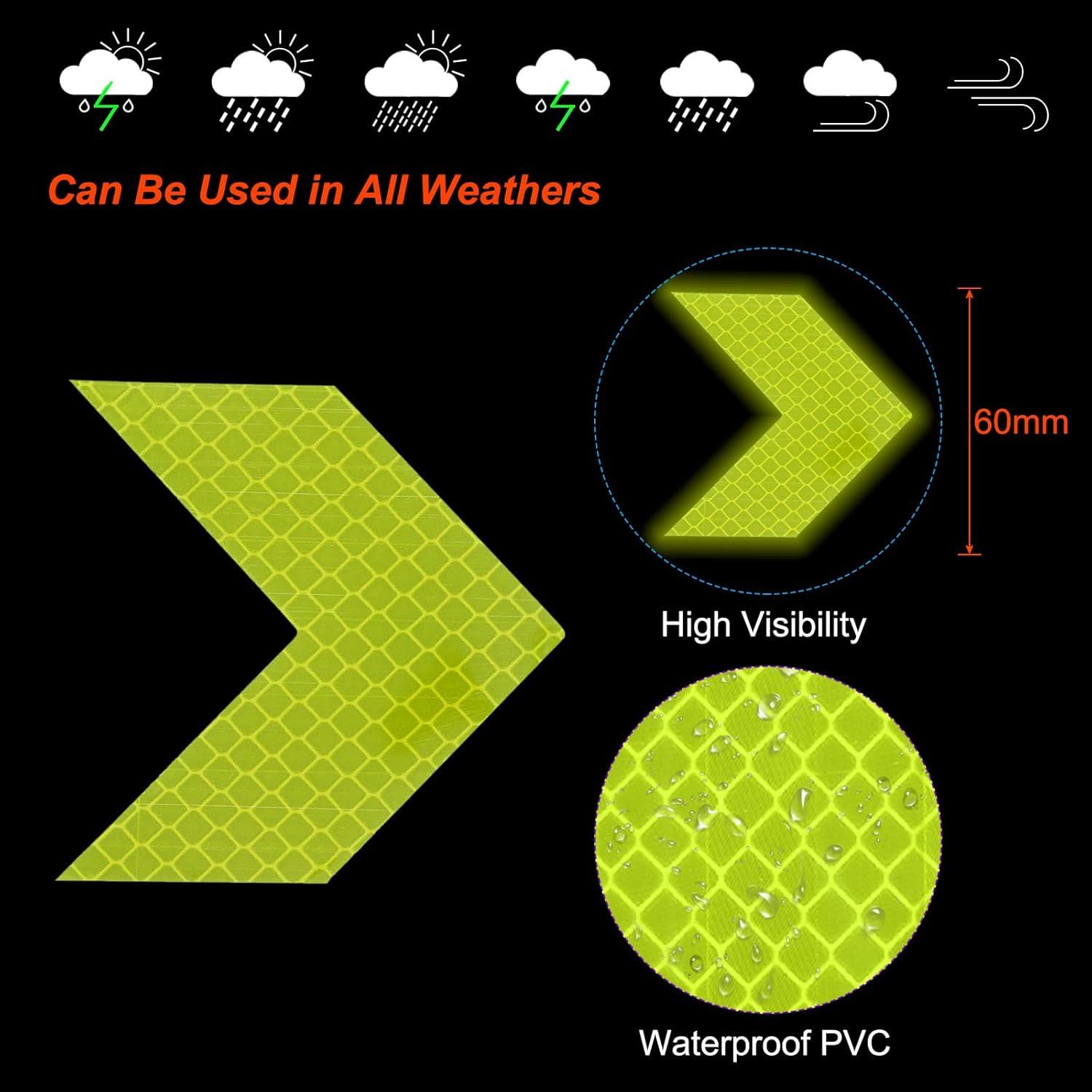 Calcomanías Reflectantes PATIKIL 30 Pcs Verde Fluorescente 6x6cm