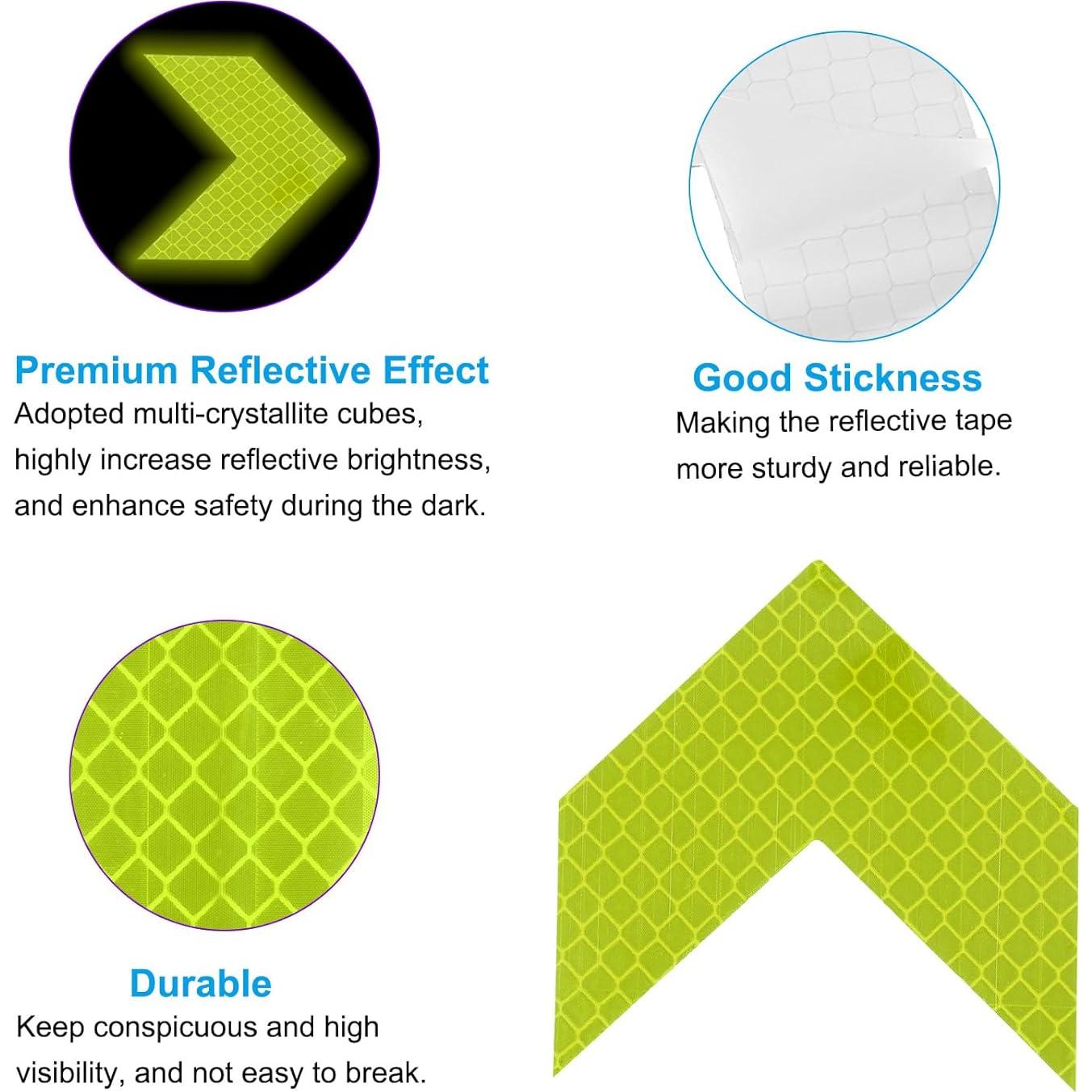 Calcomanías Reflectantes PATIKIL 30 Pcs Verde Fluorescente 6x6cm