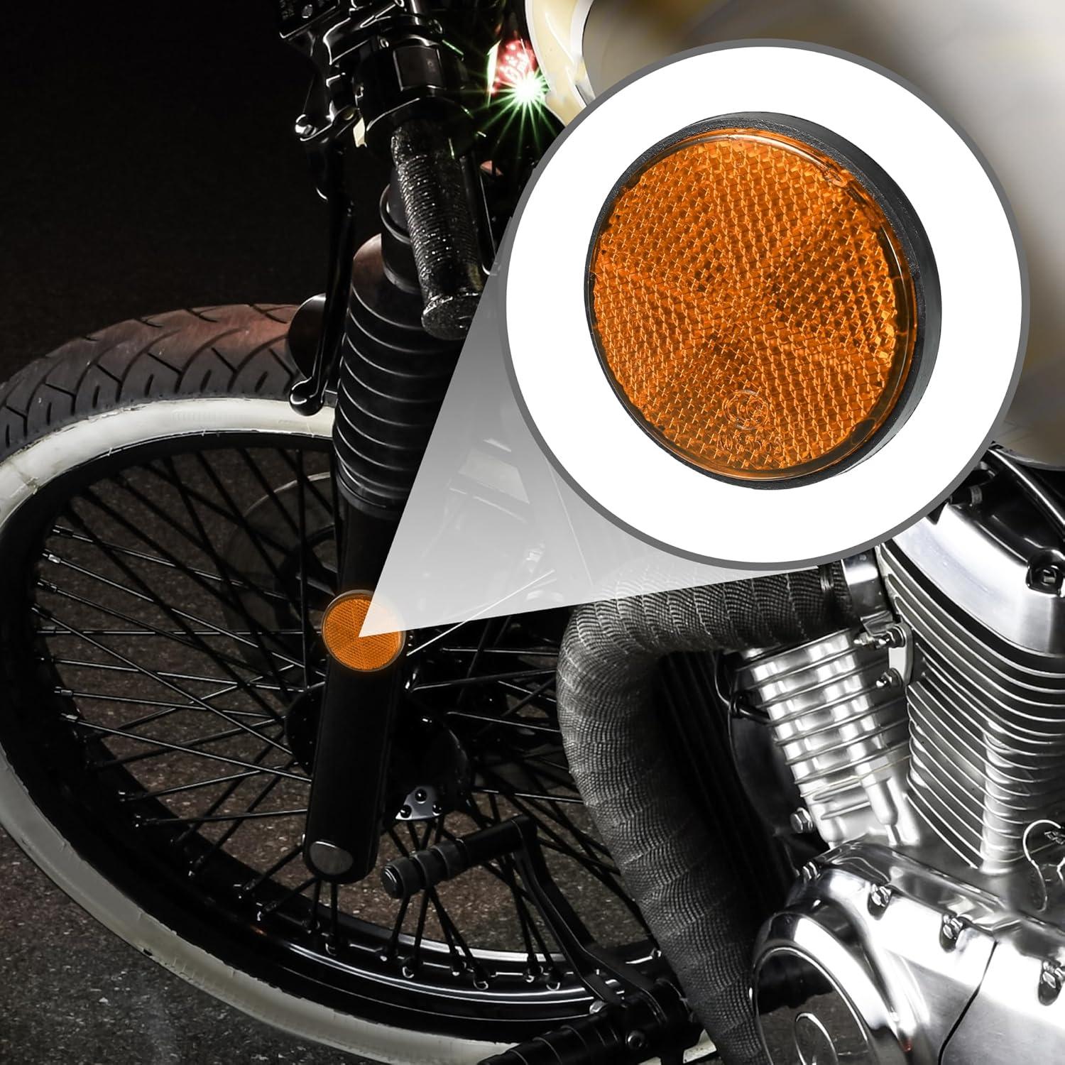 Reflectores Universales para Motocicleta Partuto - 6 Pcs Naranja