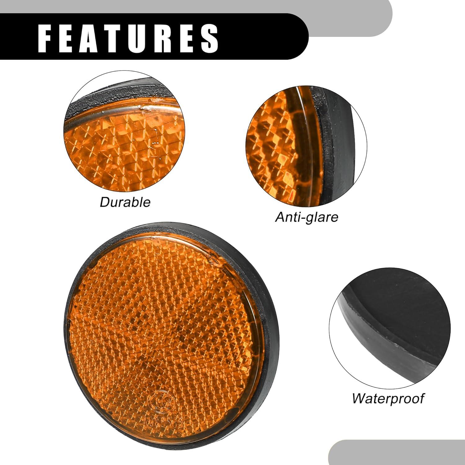 Reflectores Universales para Motocicleta Partuto - 6 Pcs Naranja