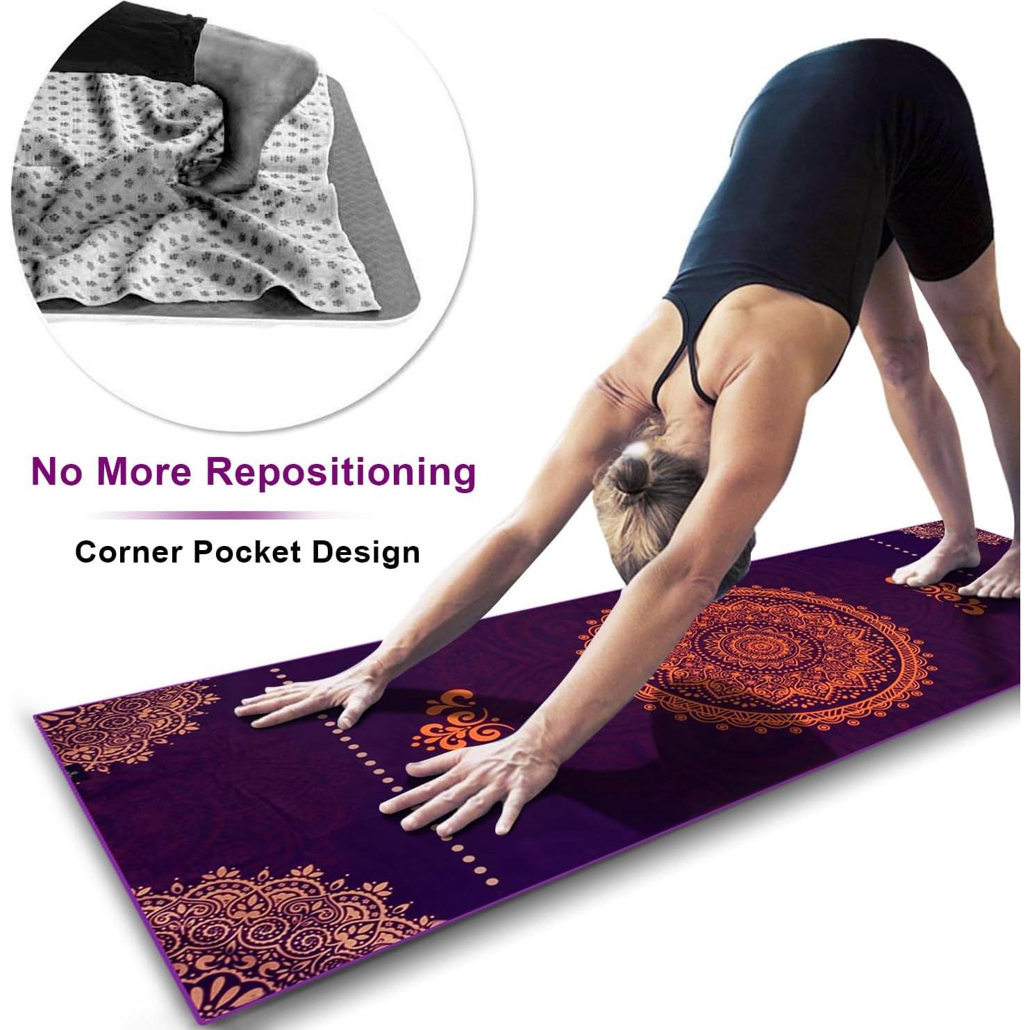 Toalla de Yoga Antideslizante Heathyoga 183x66cm Microfibra