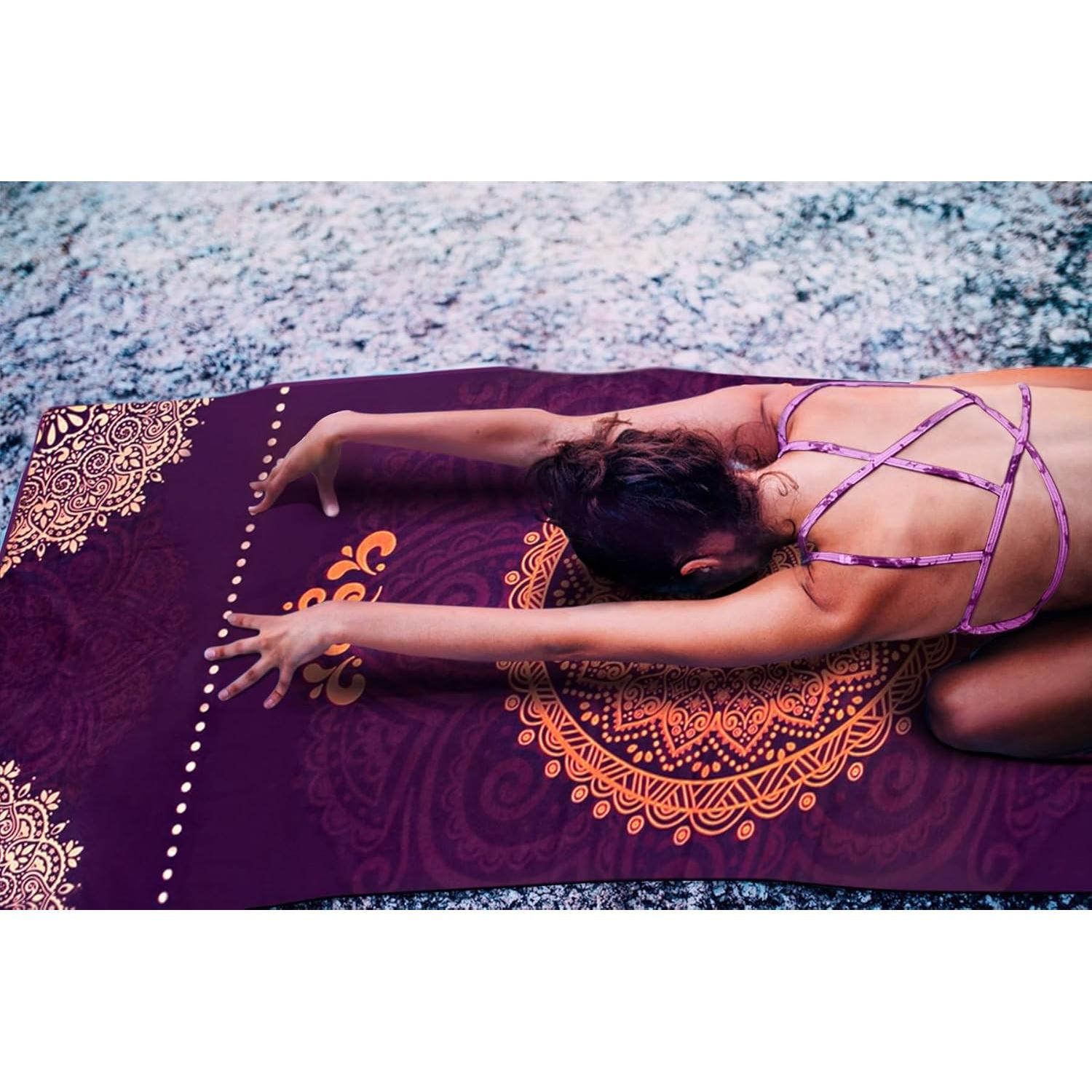 Toalla de Yoga Antideslizante Heathyoga 183x66cm Microfibra