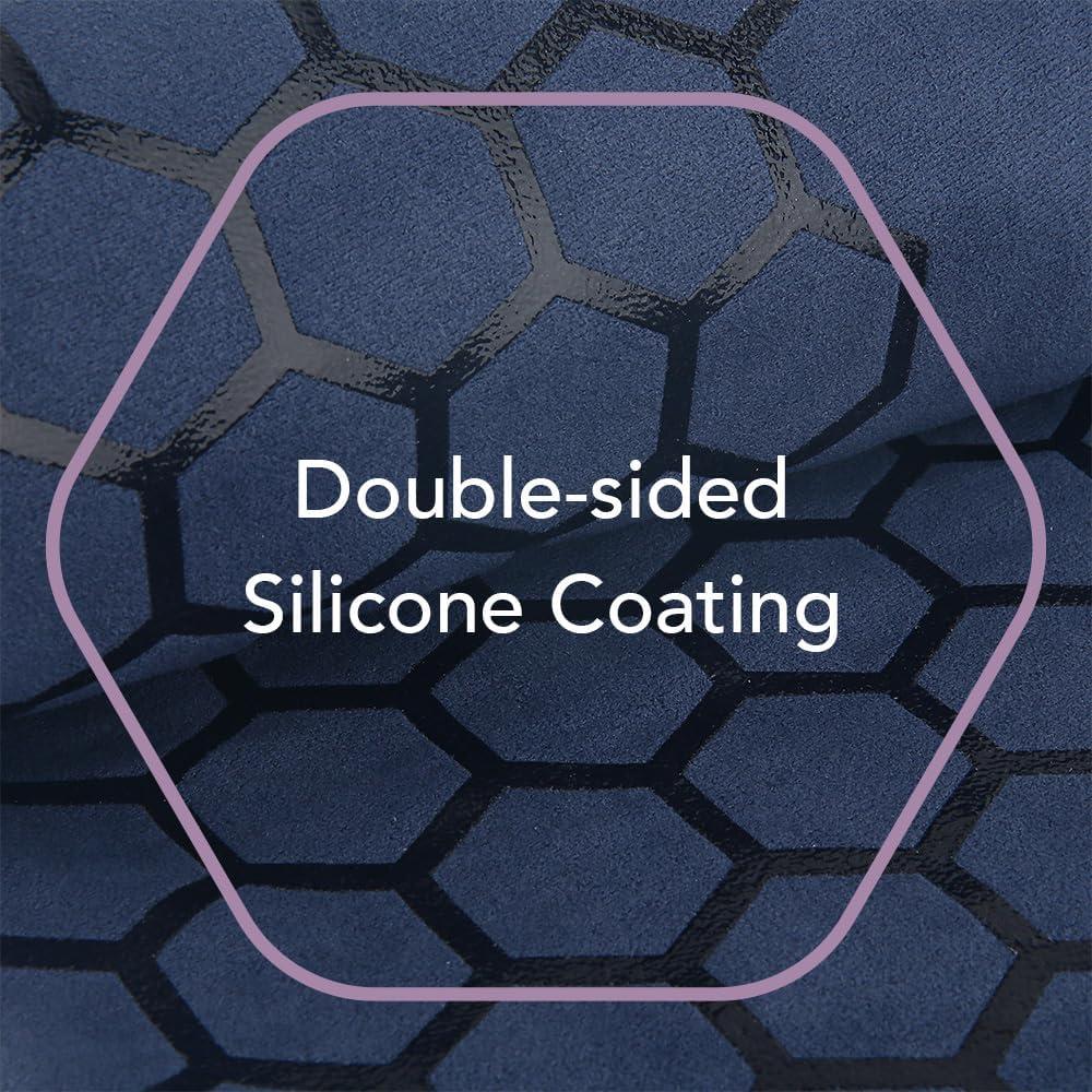 Toalla de Yoga Antideslizante Clever Yoga - Azul Oscuro, 182.88x66.04cm