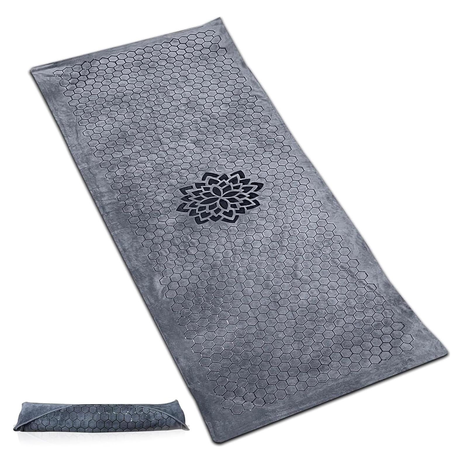 Toalla de Yoga Antideslizante Activate Yo 185x66 cm Gris
