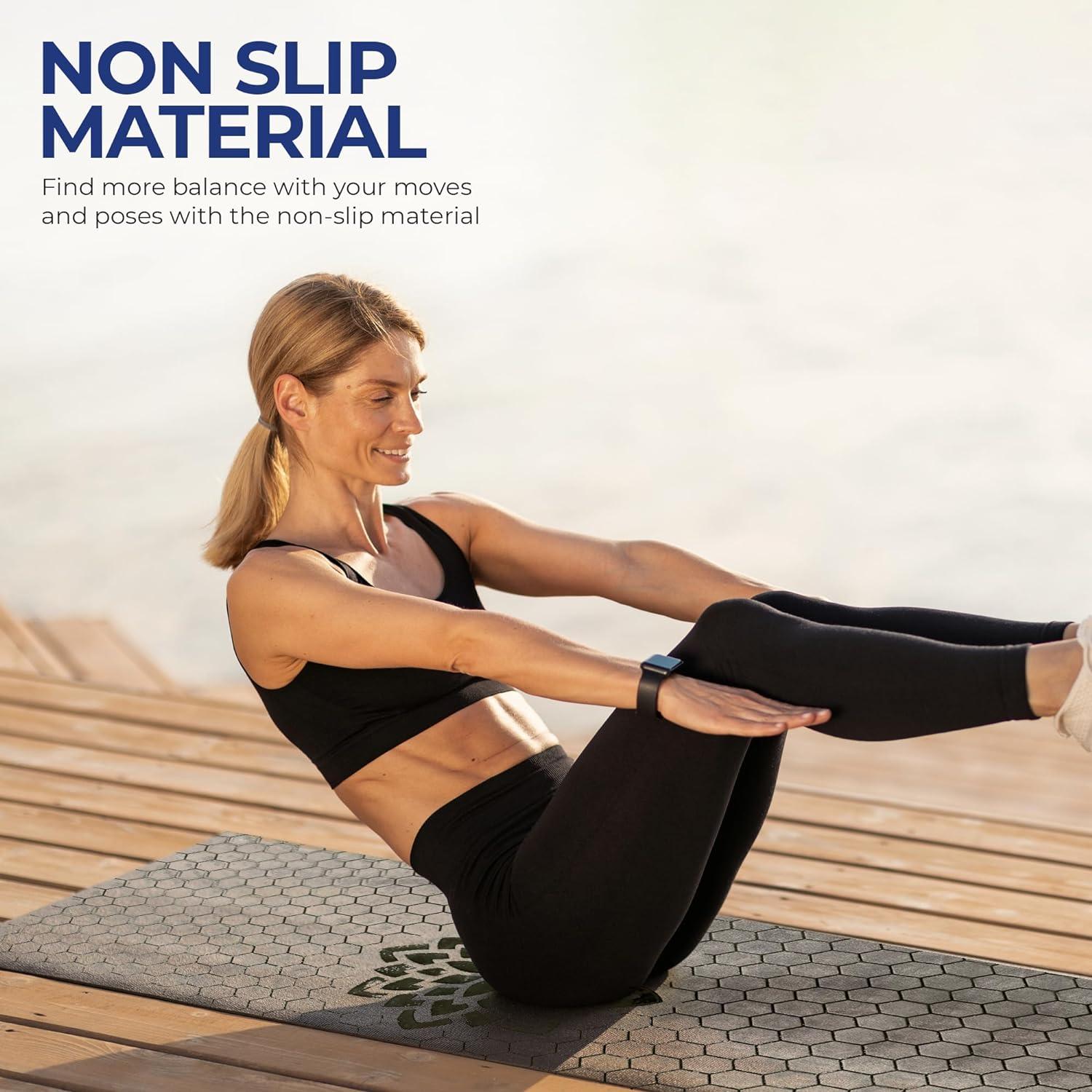 Toalla de Yoga Antideslizante Activate Yo 185x66 cm Gris