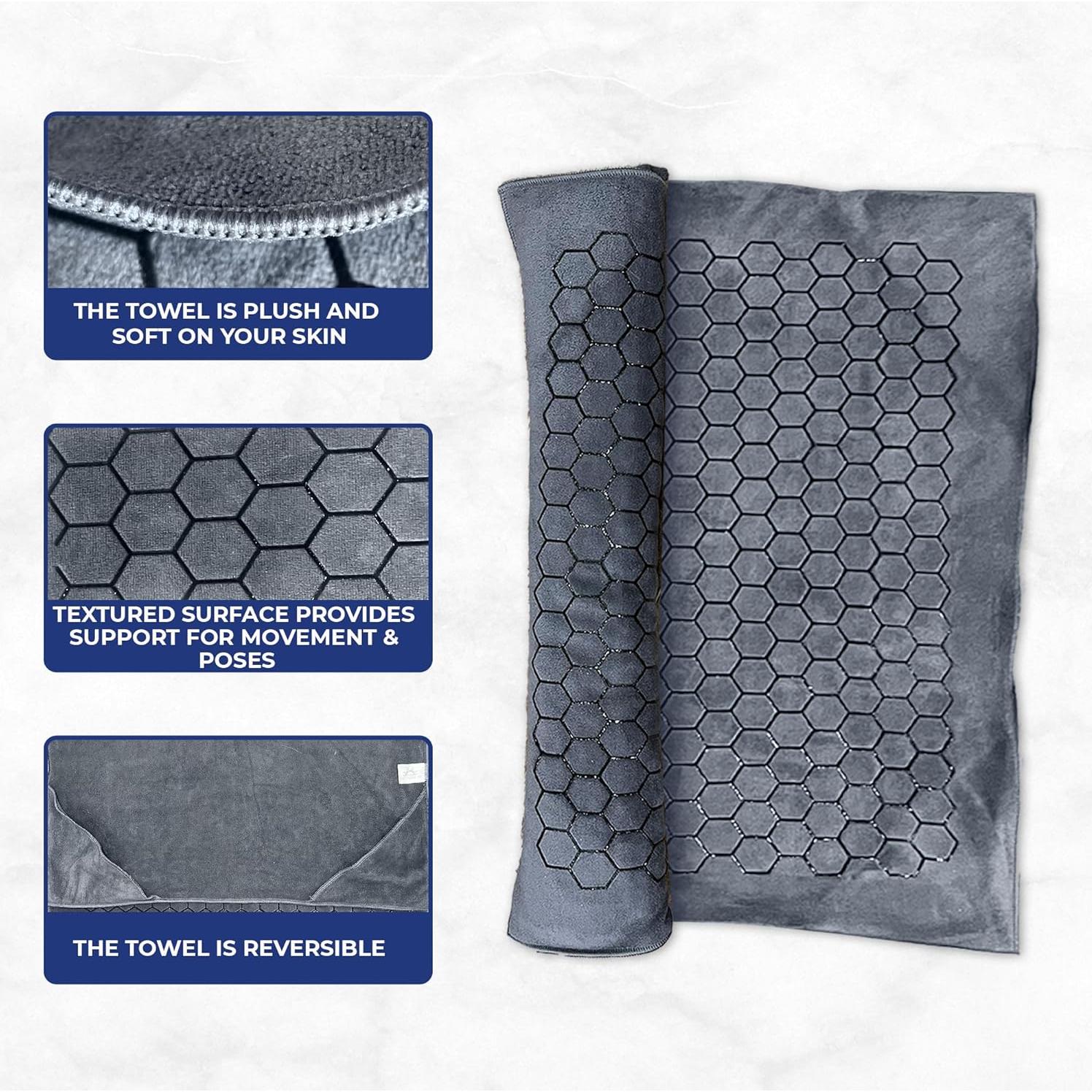 Toalla de Yoga Antideslizante Activate Yo 185x66 cm Gris