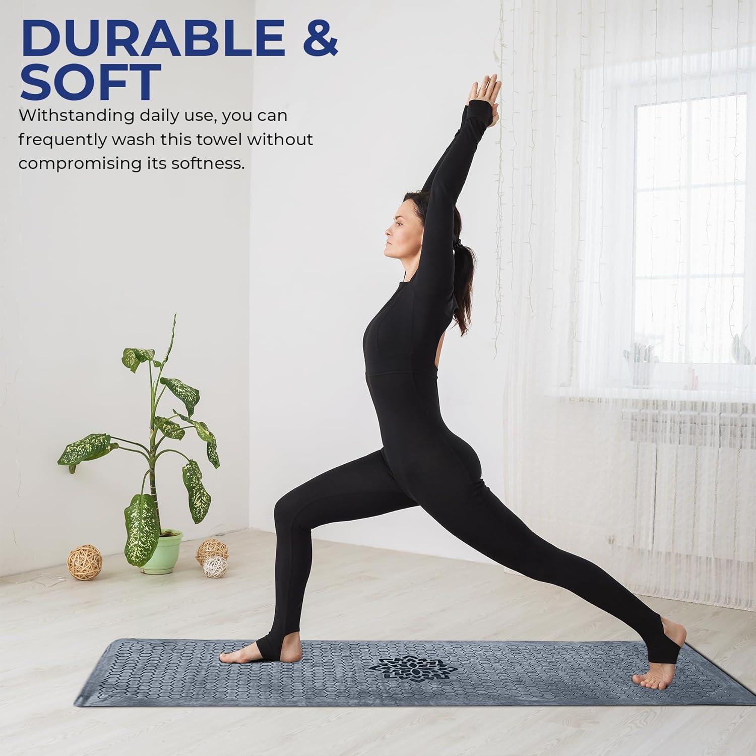 Toalla de Yoga Antideslizante Activate Yo 185x66 cm Gris