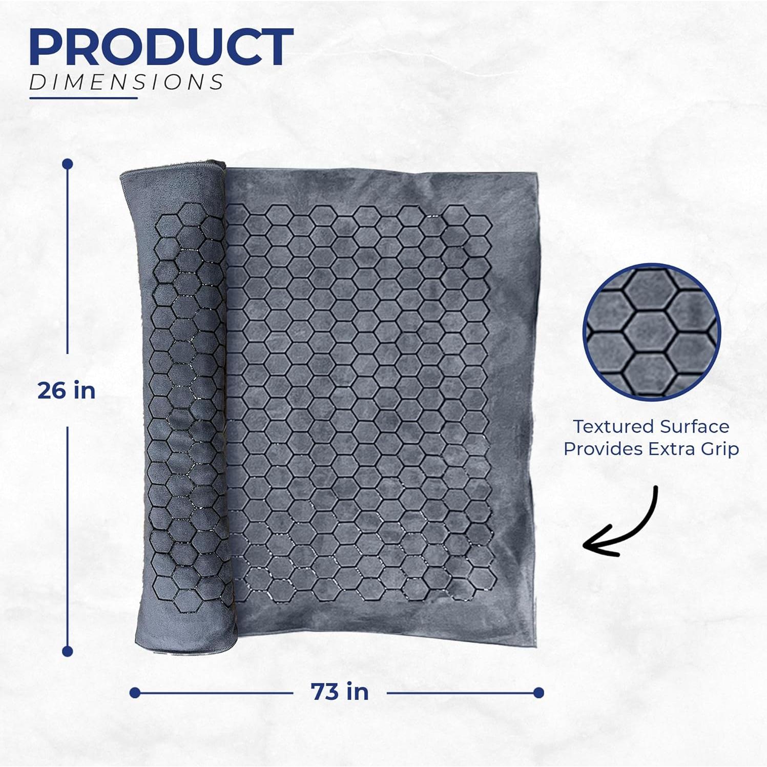 Toalla de Yoga Antideslizante Activate Yo 185x66 cm Gris