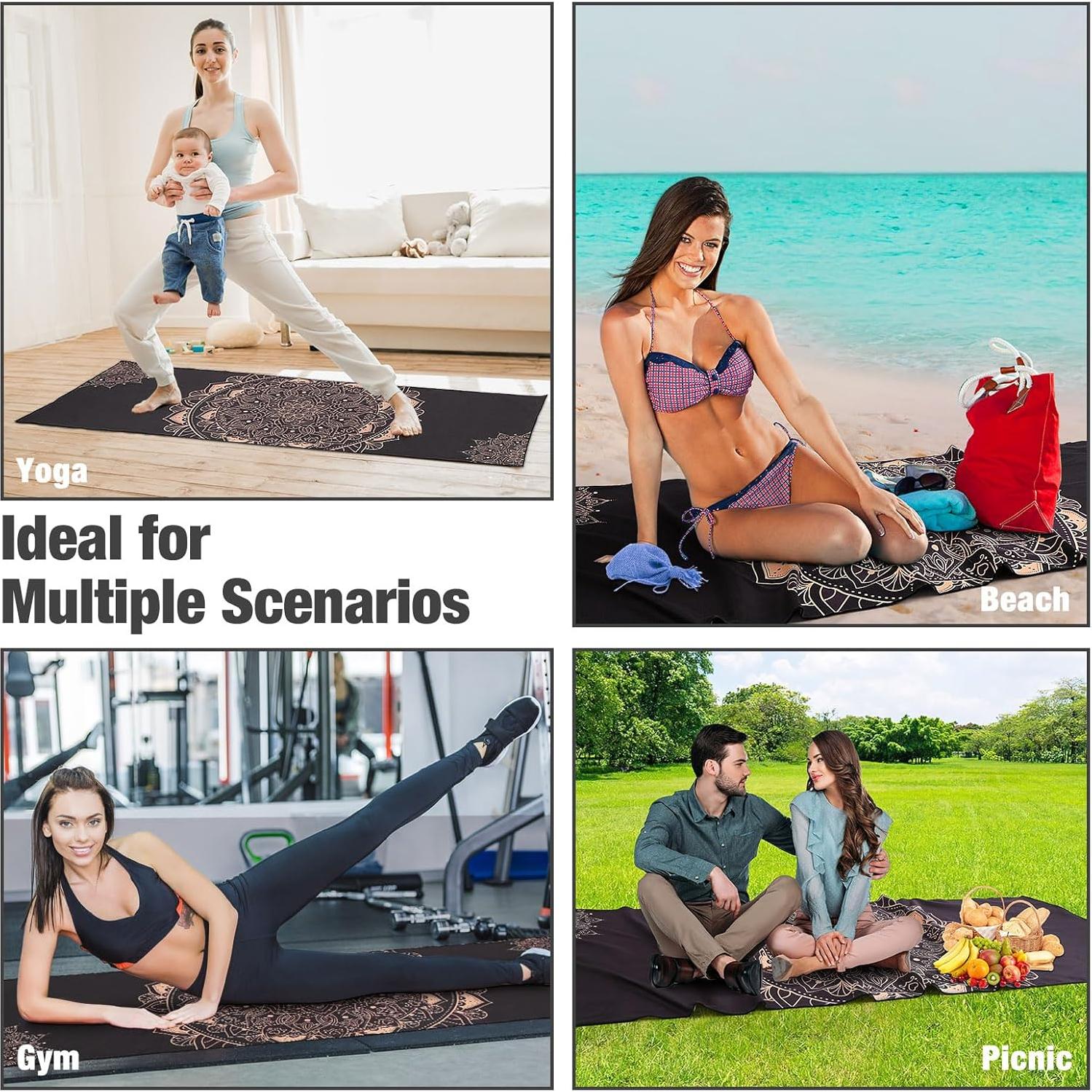 Toalla de Yoga MoKo Antideslizante Secado Rápido 189x70cm