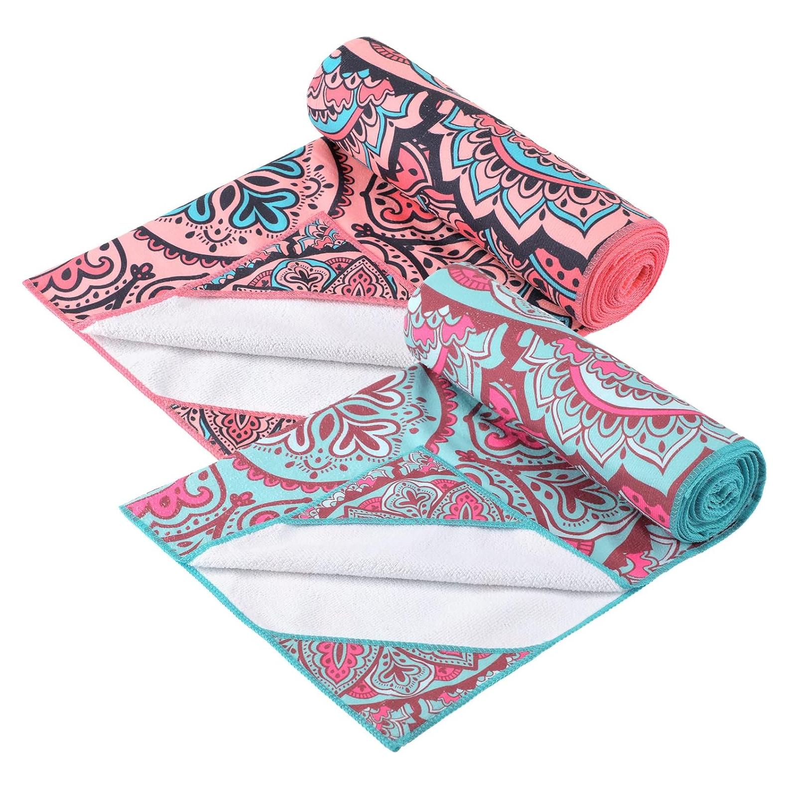 Toalla de Yoga Antideslizante Tudomro 2 Pcs 185x63 cm Microfibra