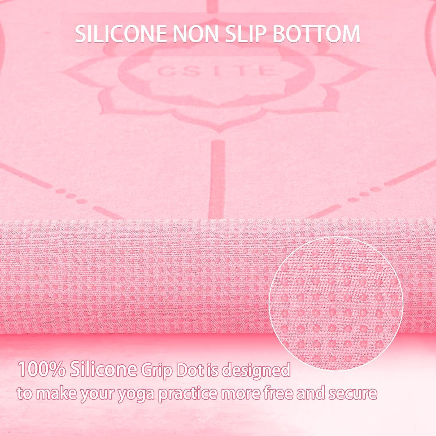 Toalla de Yoga Antideslizante CSITE Rosa 183x63 cm + Toalla de Mano