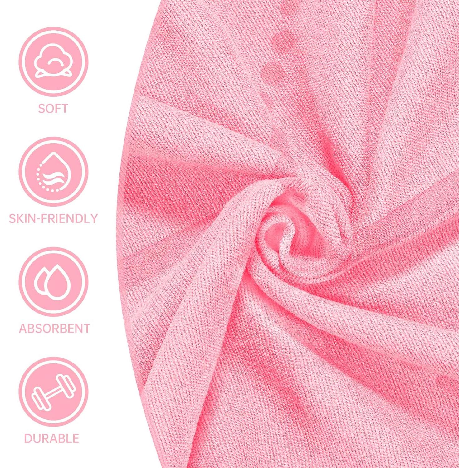 Toalla de Yoga Antideslizante CSITE Rosa 183x63 cm + Toalla de Mano