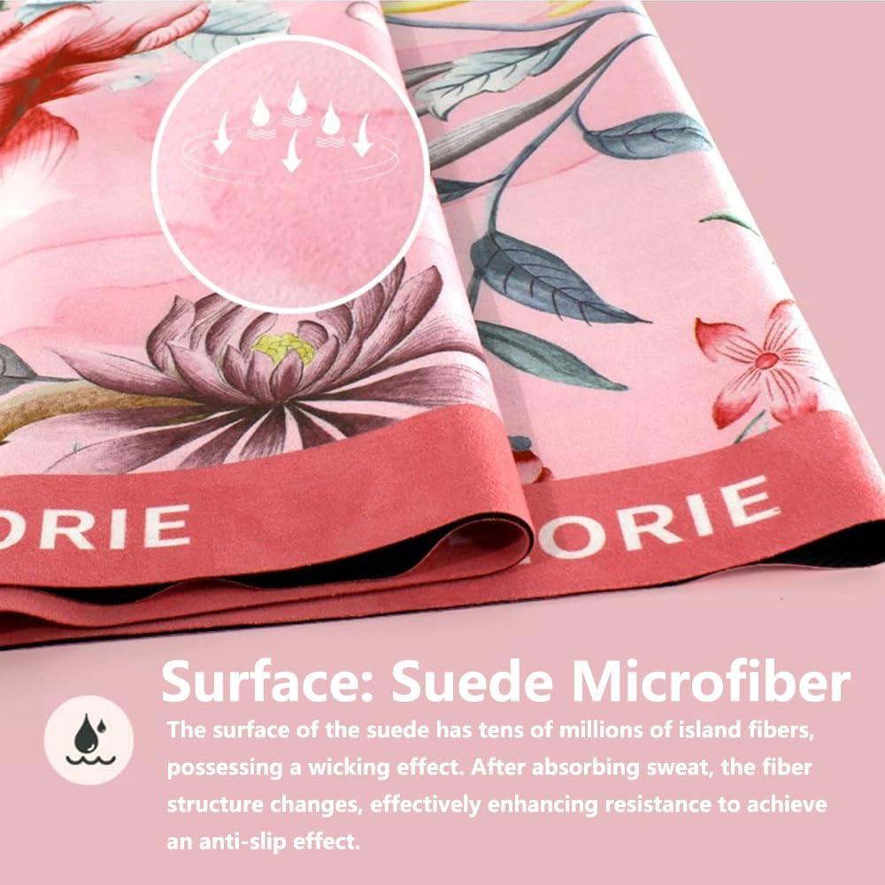 Toalla de Yoga Yagizaai Rosa Floral Antideslizante 182.88x67.78cm