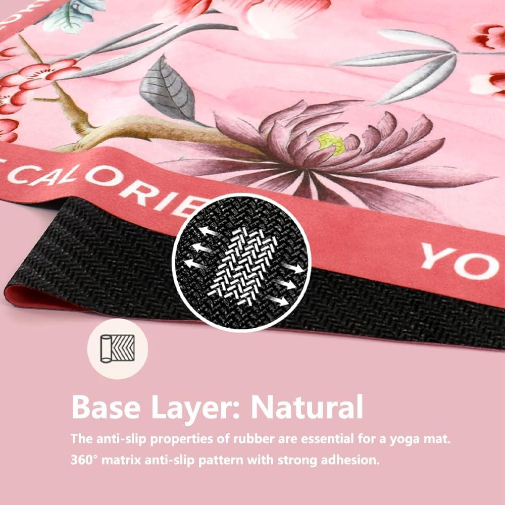 Toalla de Yoga Yagizaai Rosa Floral Antideslizante 182.88x67.78cm