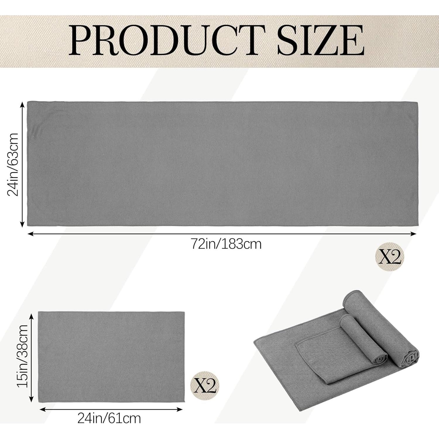 Juego de Toallas de Yoga Antideslizantes Breling 4 Pcs Microfibra