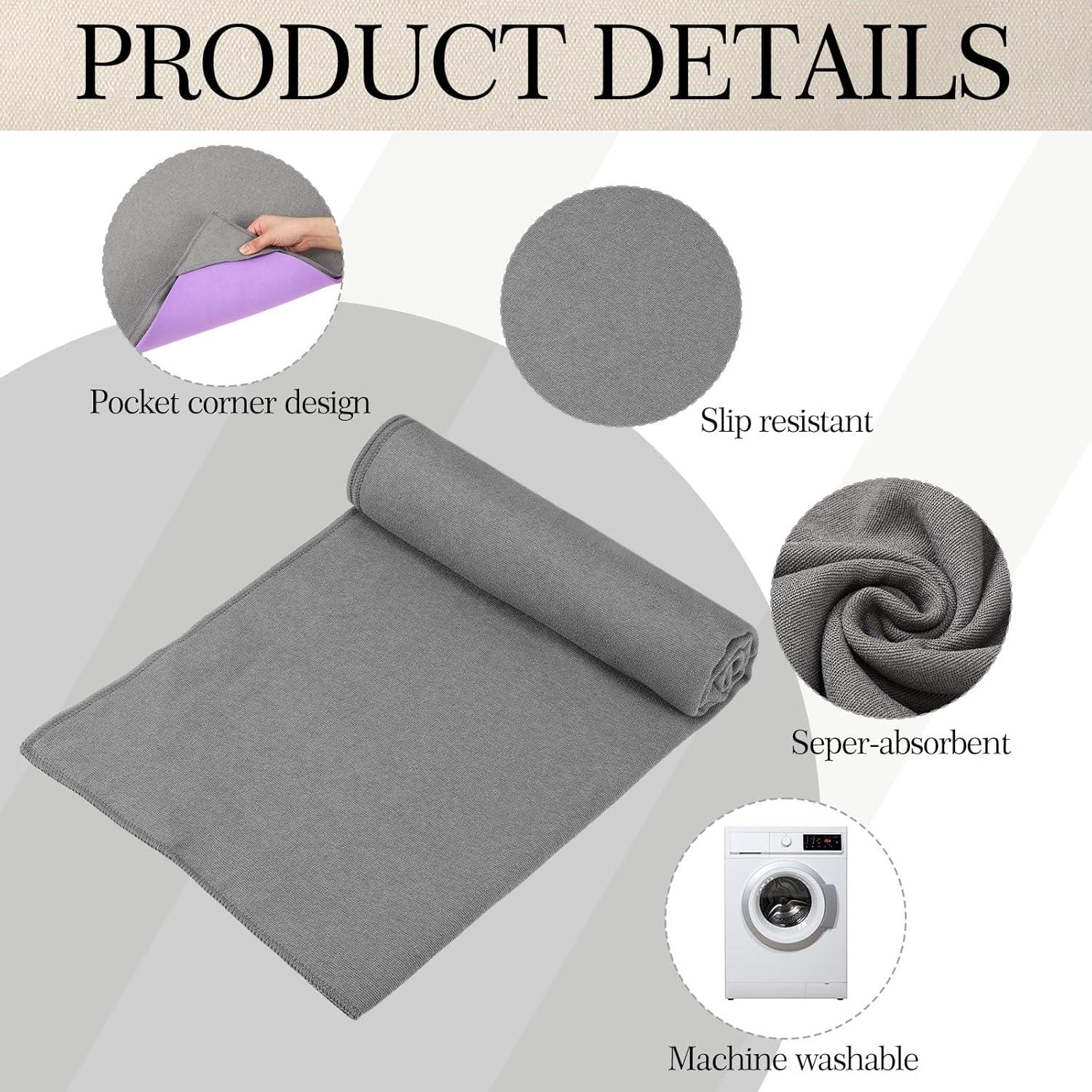 Juego de Toallas de Yoga Antideslizantes Breling 4 Pcs Microfibra