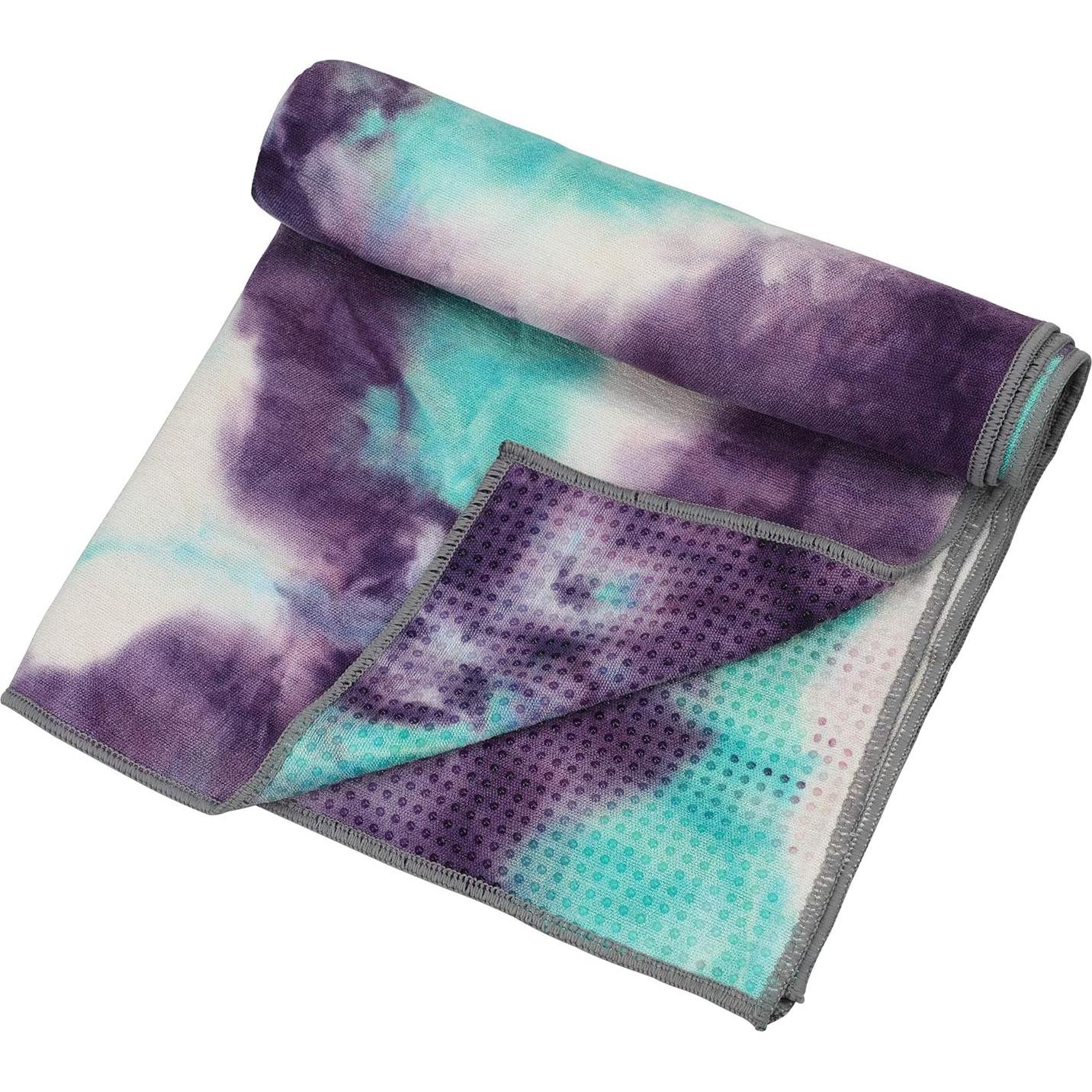 Toalla de Yoga Antideslizante Pefi 183x61 cm Microfibra Verde/Rosa