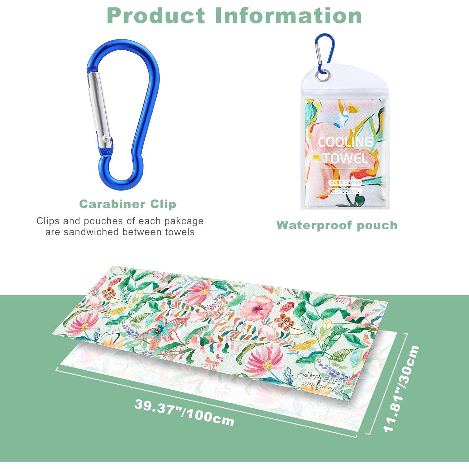 Toalla de Enfriamiento Pleneal 101.6x30.5 cm Microfibra Rosa Verde