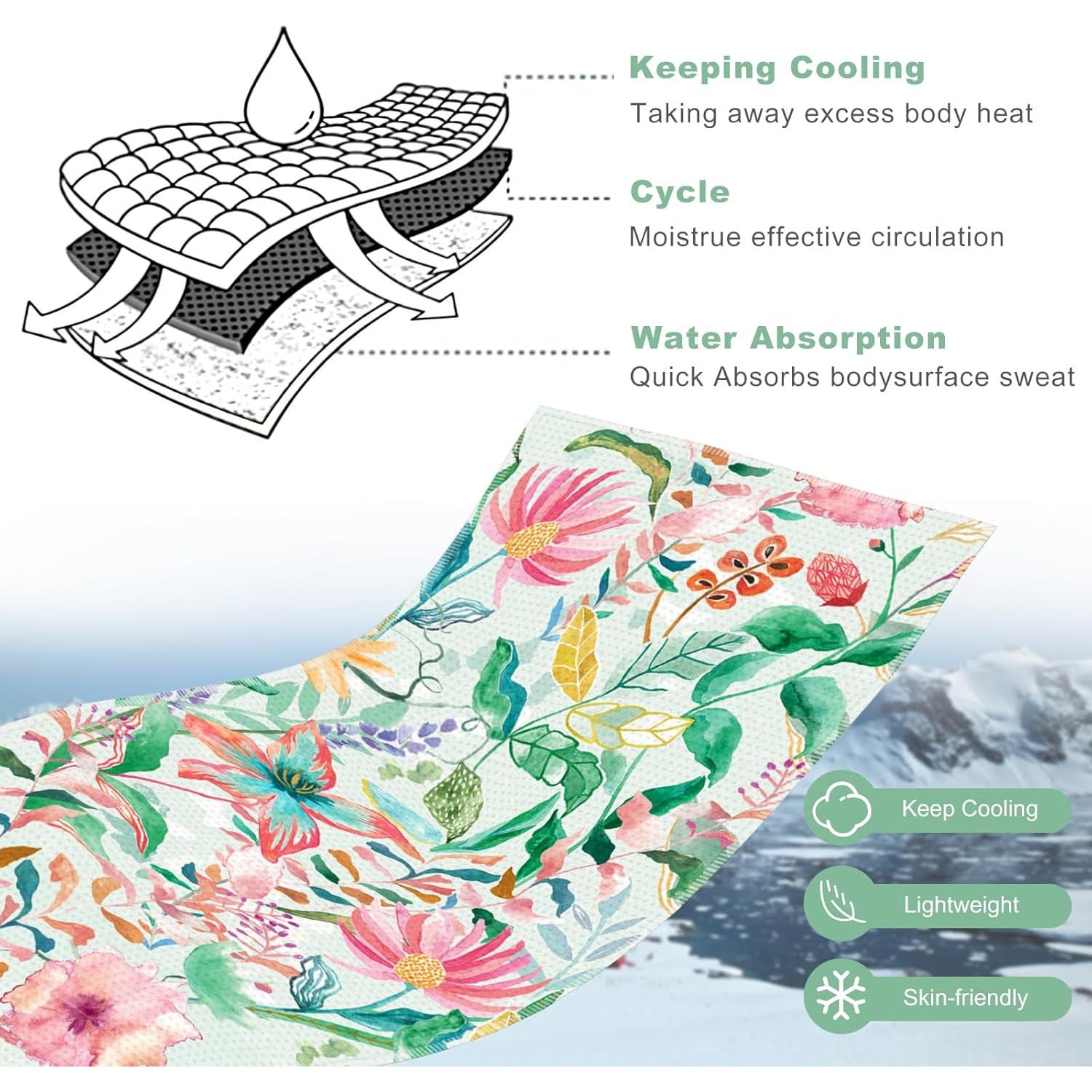 Toalla de Enfriamiento Pleneal 101.6x30.5 cm Microfibra Rosa Verde