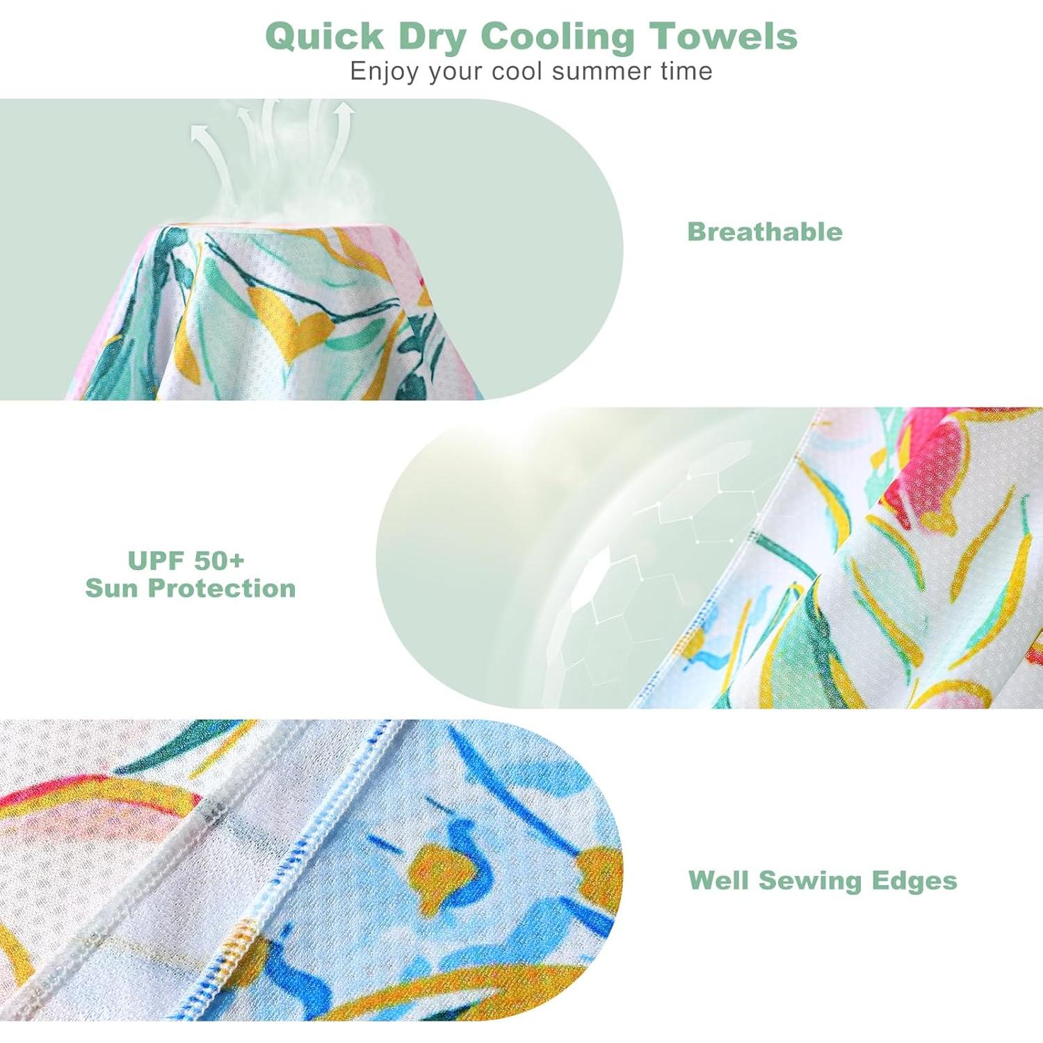 Toalla de Enfriamiento Pleneal 101.6x30.5 cm Microfibra Rosa Verde