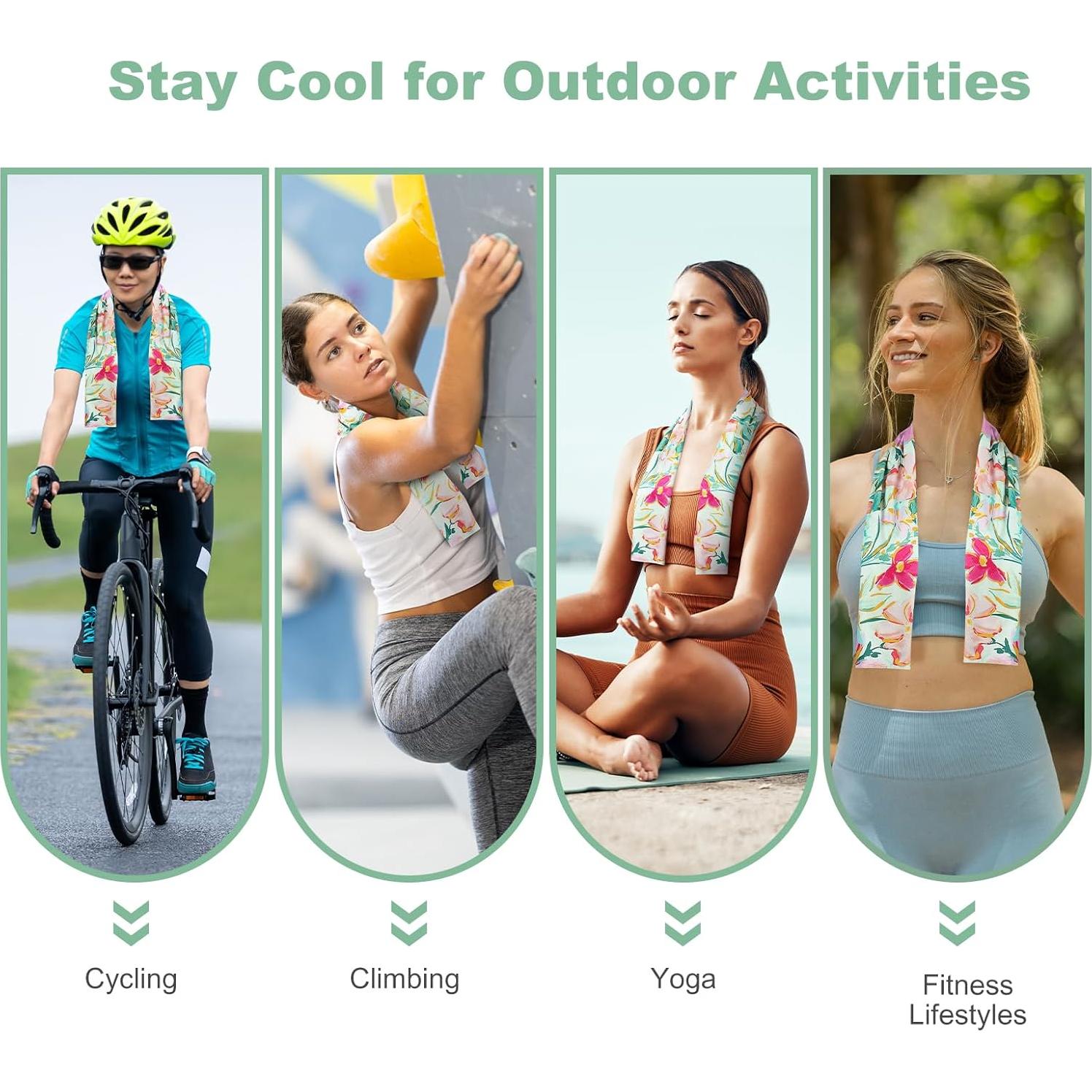 Toalla de Enfriamiento Pleneal 101.6x30.5 cm Microfibra Rosa Verde