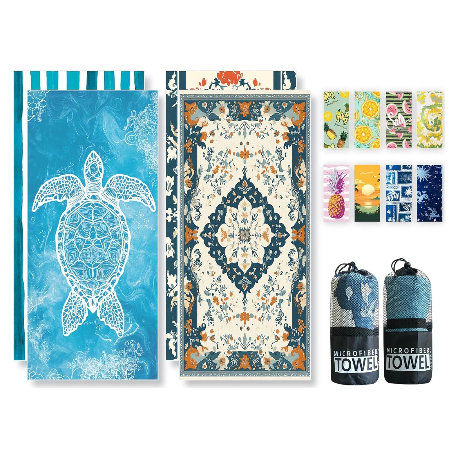 Toallas de Playa Lorymachy 200x90 cm - 2 Paquete Microfibra