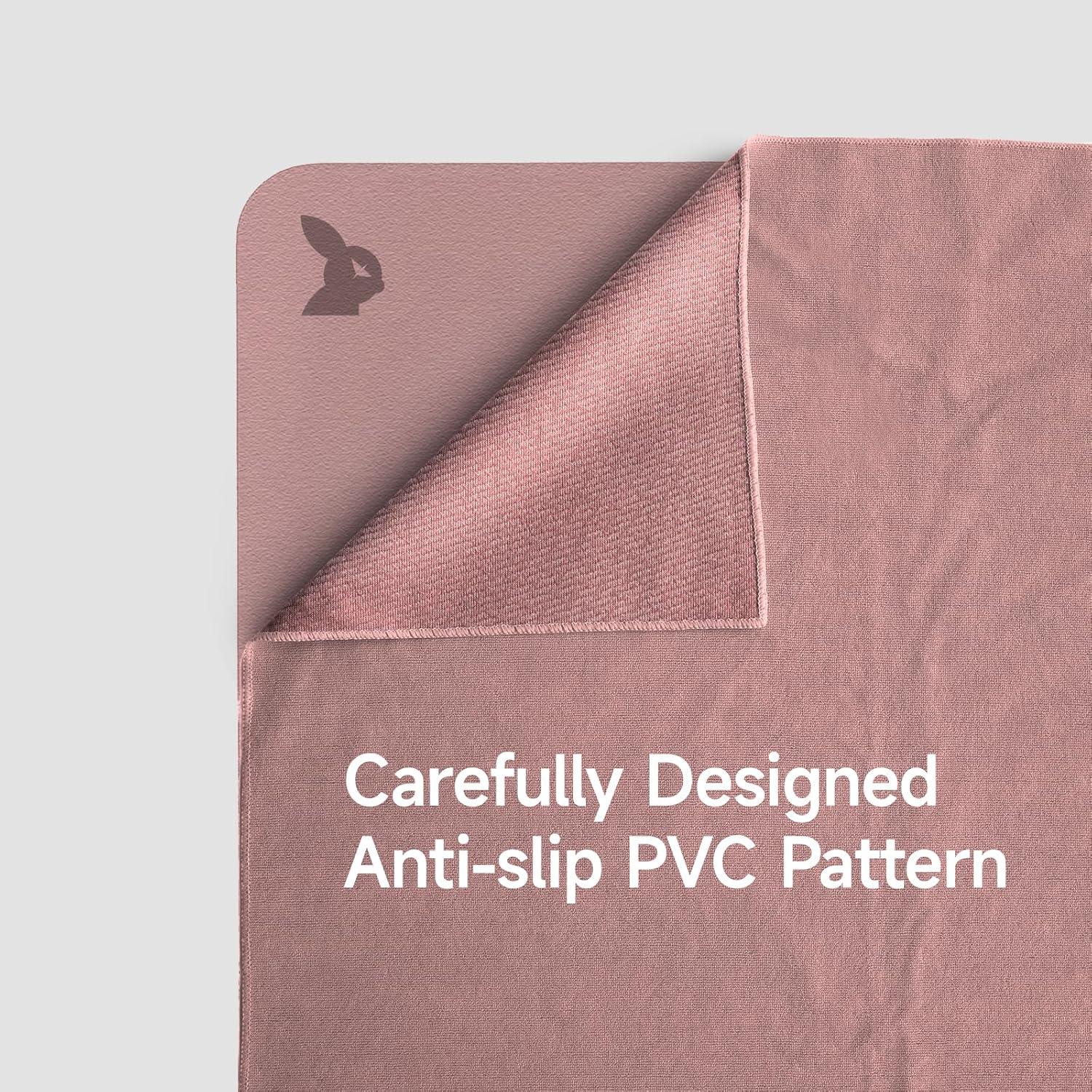 Toalla de Yoga RollingBunny Microfibra Antideslizante 2 Pzas Rosa