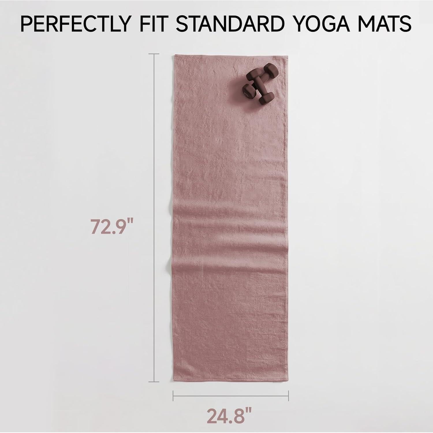 Toalla de Yoga RollingBunny Microfibra Antideslizante 2 Pzas Rosa