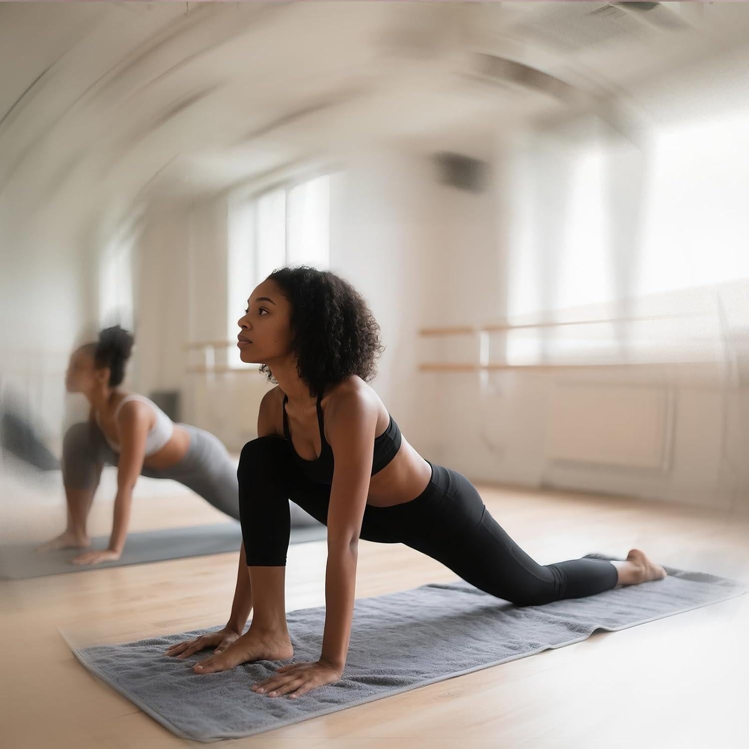 Toalla de Yoga RollingBunny Microfibra Antideslizante 2 Pzas Rosa