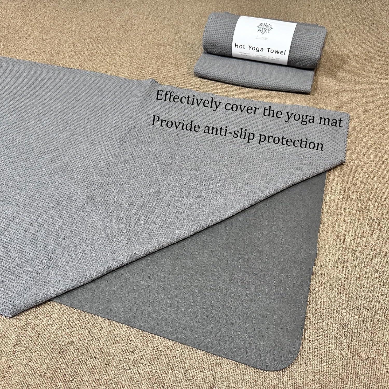 Paquete de 2 Toallas de Yoga Caliente Jaende Microfibra Gris