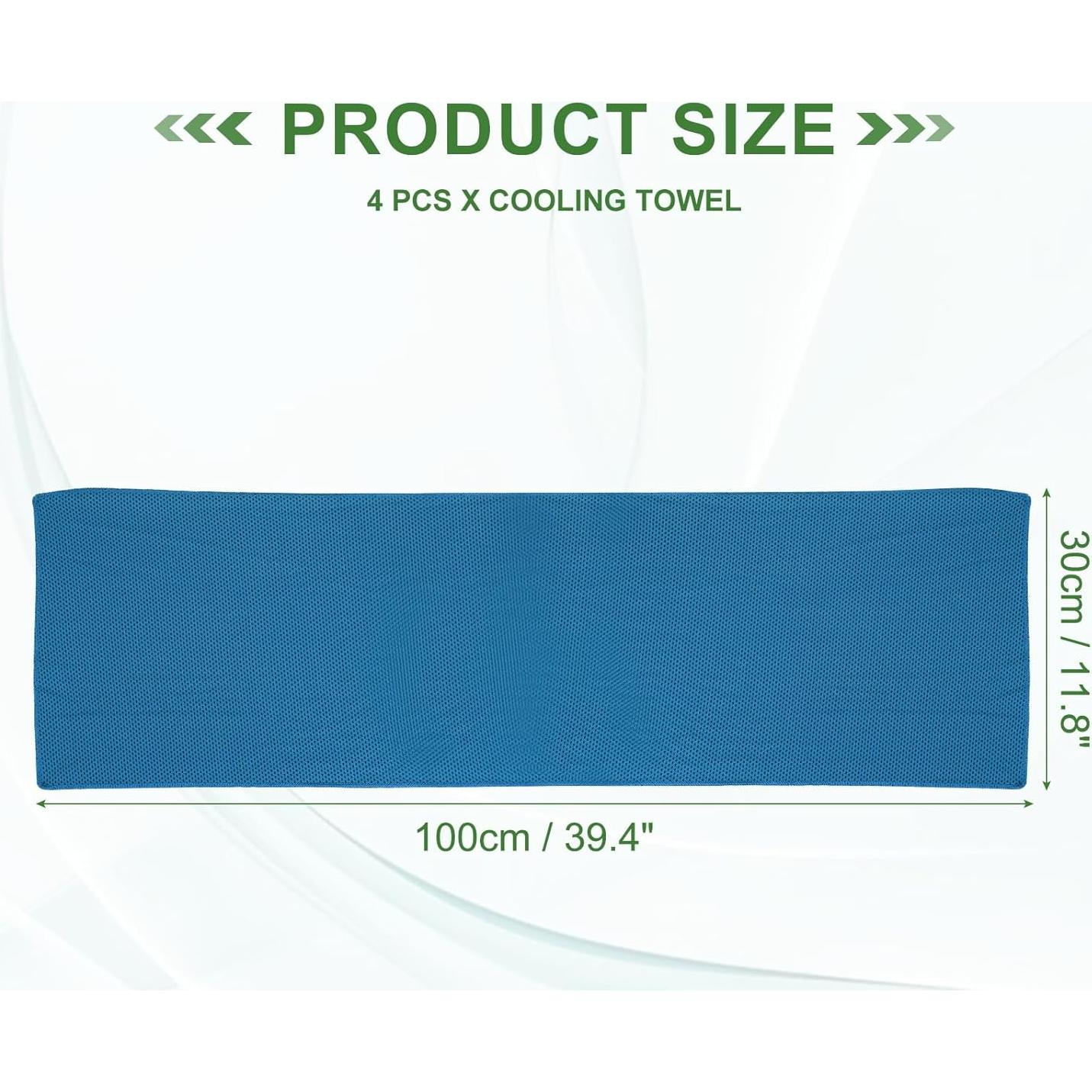 Toalla Enfriadora PATIKIL 101.6x30.5cm 4Pcs Azul Claro
