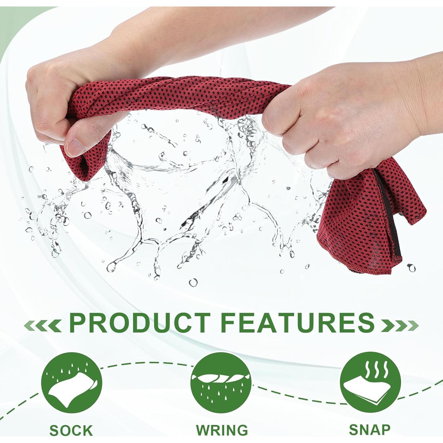 Toalla Enfriadora PATIKIL 101.6x30.5cm 4Pcs Azul Claro