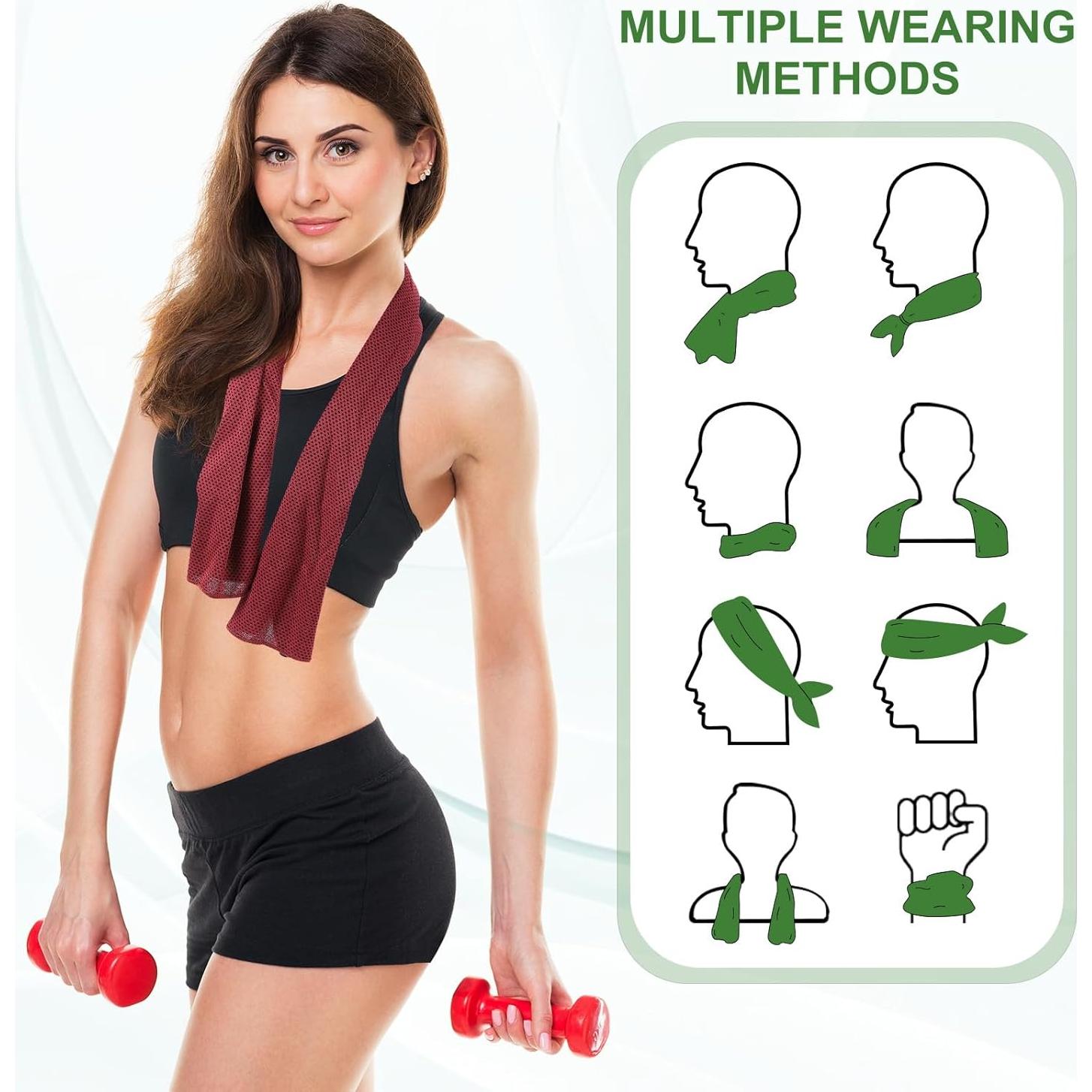 Toalla Enfriadora PATIKIL 101.6x30.5cm 4Pcs Azul Claro