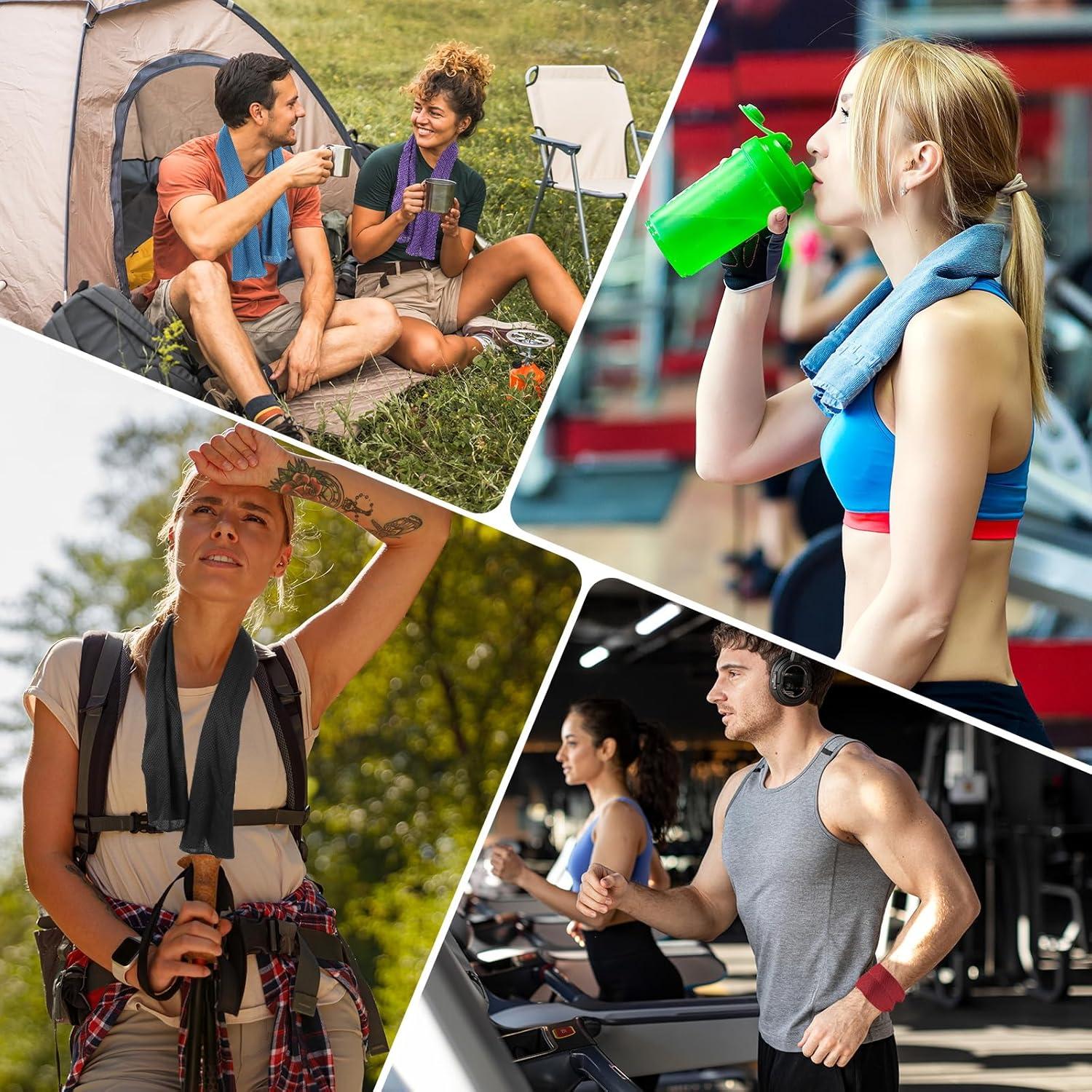 Toalla Enfriadora PATIKIL 101.6x30.5cm 4Pcs Azul Claro