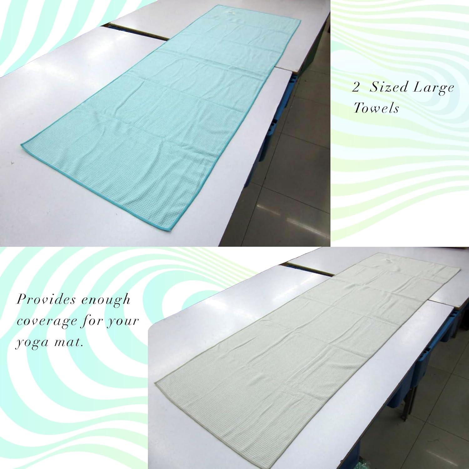 Paquete 2 Toallas de Yoga Antideslizantes WonderVibes 178x61cm