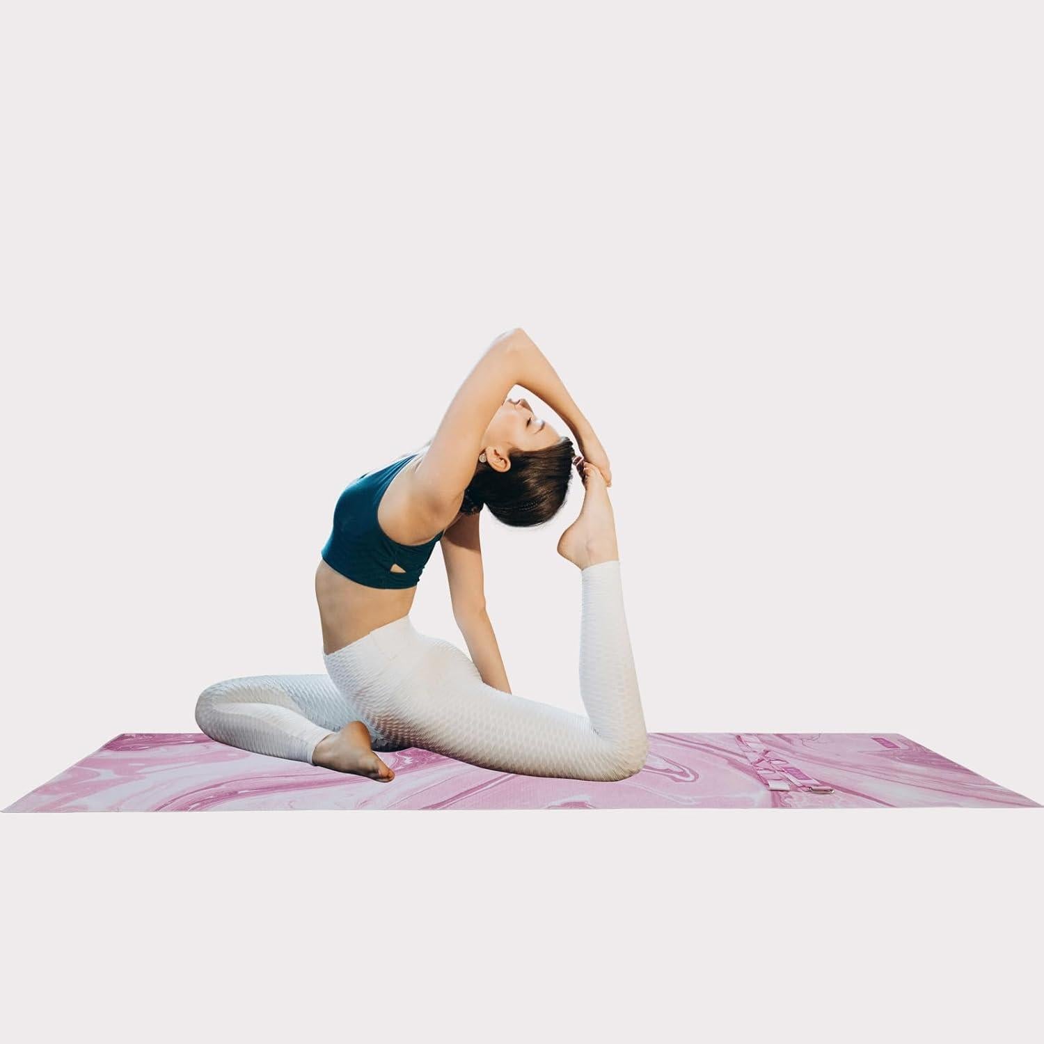 Toalla de Yoga VI-FA Antideslizante 173x61 cm Rosa Mármol