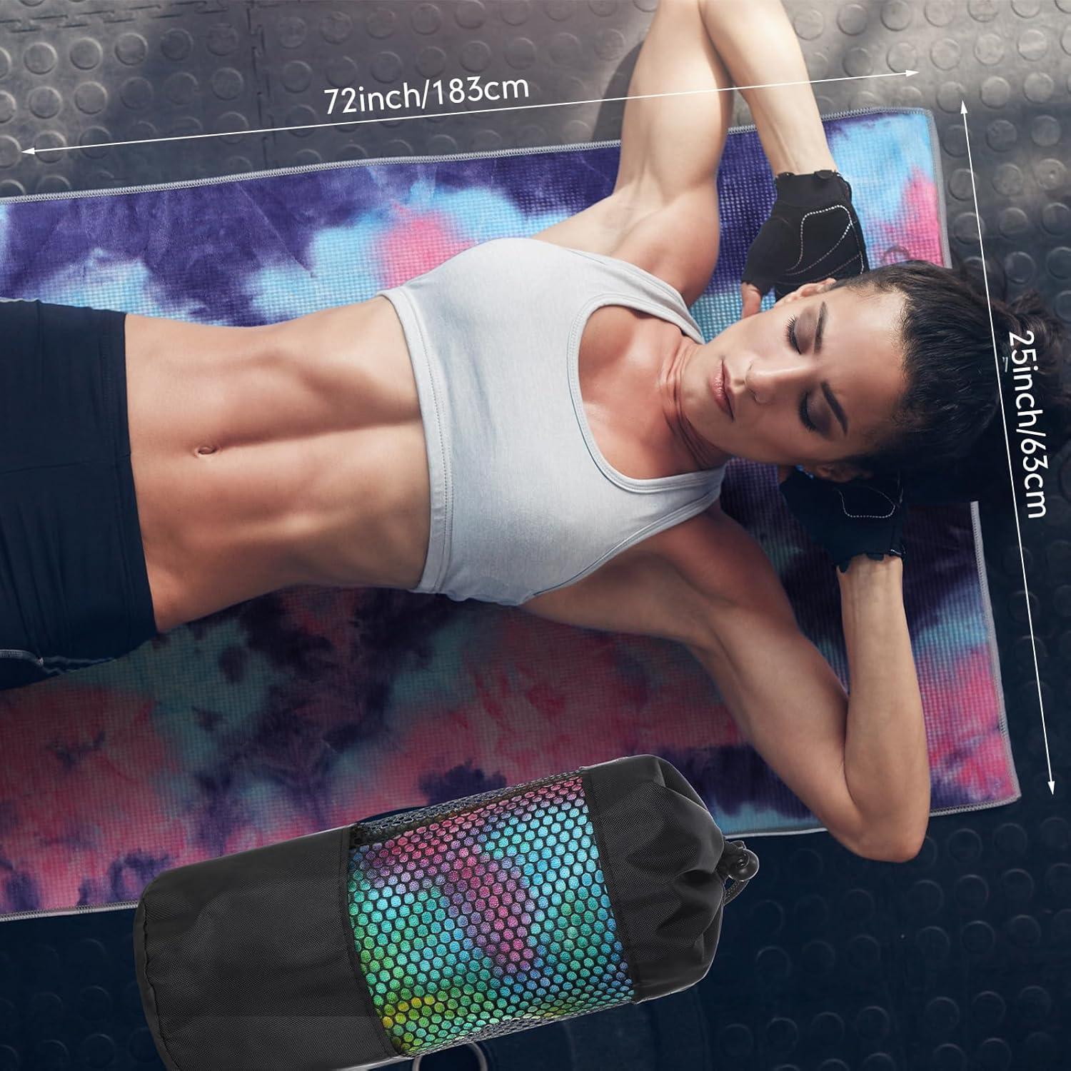 Toallas de Yoga Peryiter 6 Pcs Antideslizantes Microfibra 183x63cm