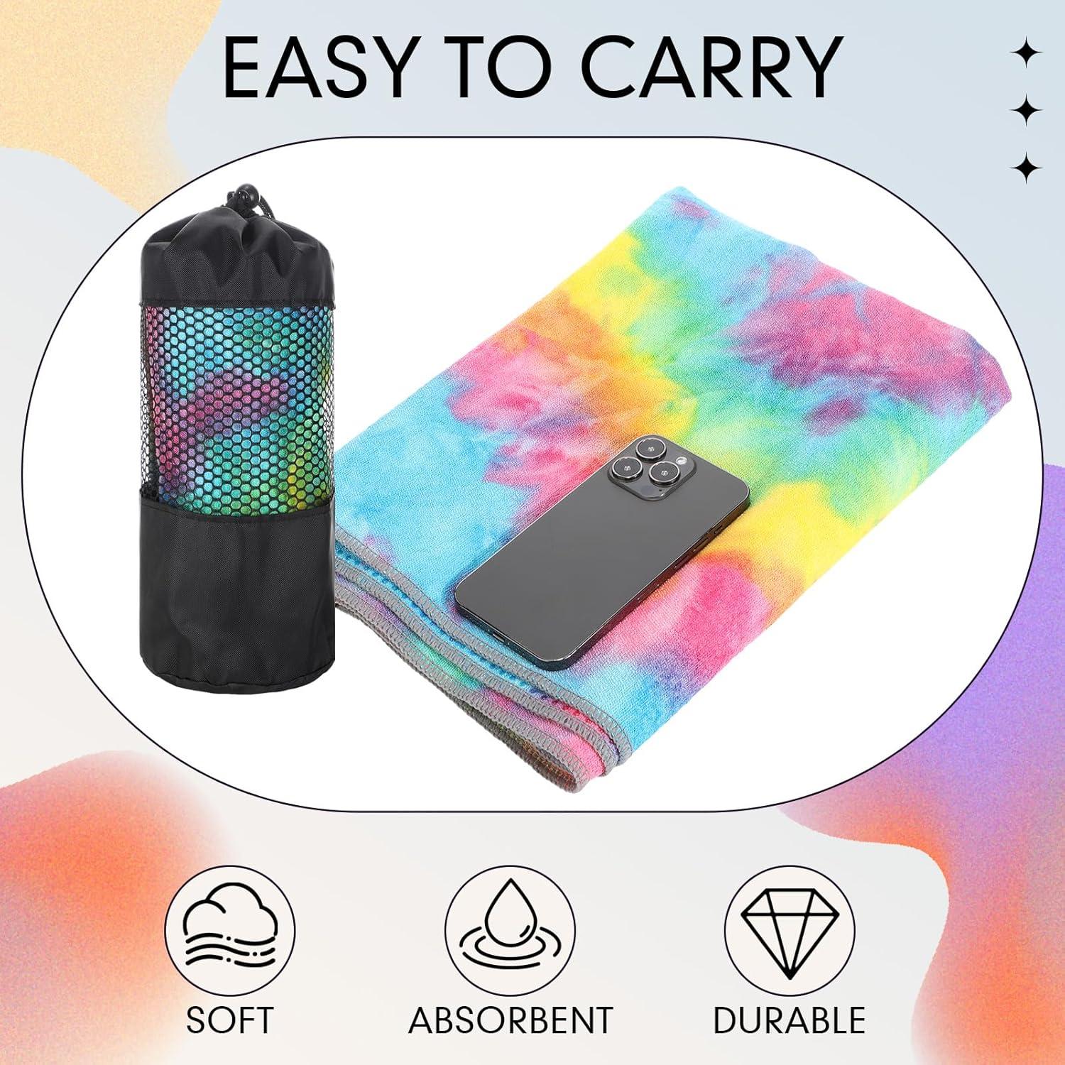 Toallas de Yoga Peryiter 6 Pcs Antideslizantes Microfibra 183x63cm