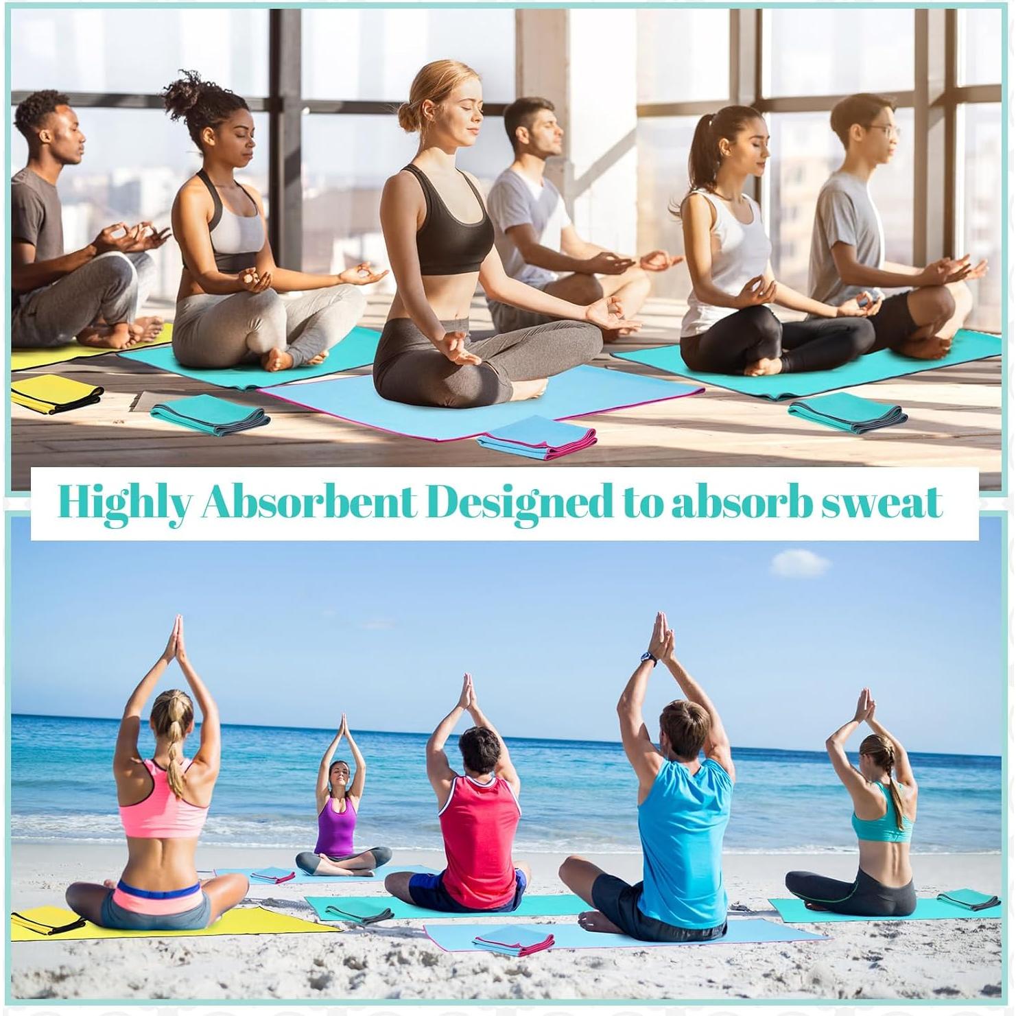 Toallas de Yoga Peryiter 6 Piezas Microfibra Antideslizantes