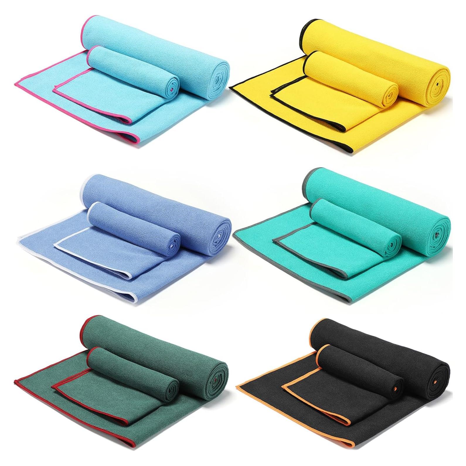 Set de 12 Toallas de Yoga Peryiter Microfibra Antideslizante