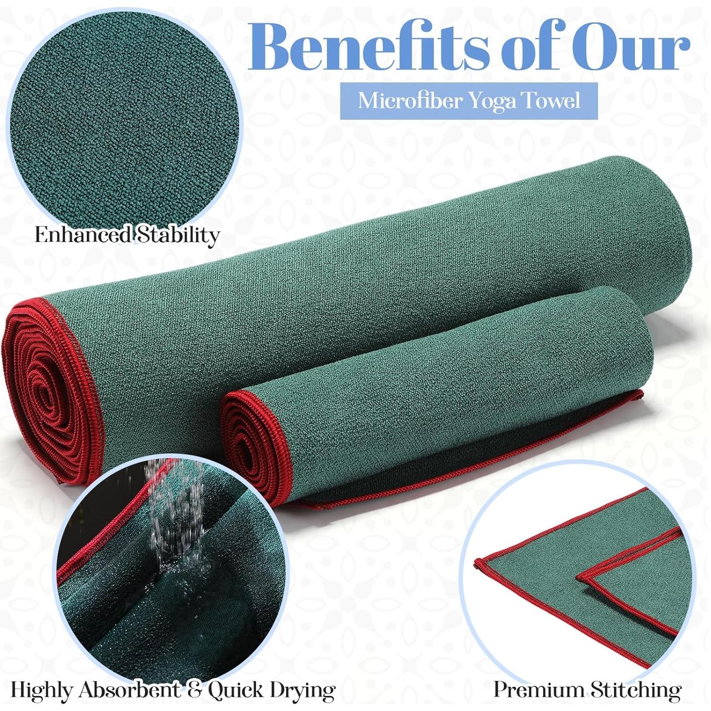 Set de 12 Toallas de Yoga Peryiter Microfibra Antideslizante