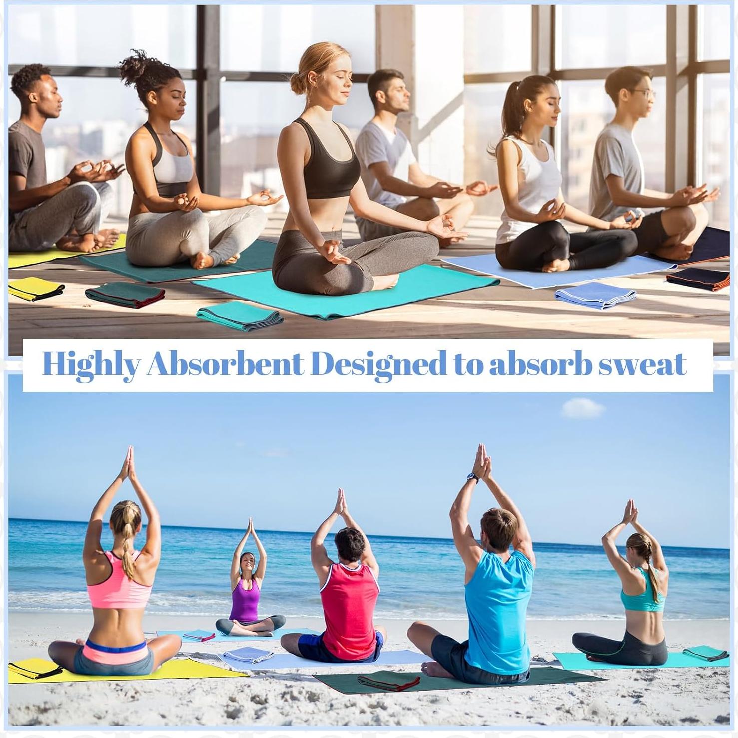 Set de 12 Toallas de Yoga Peryiter Microfibra Antideslizante